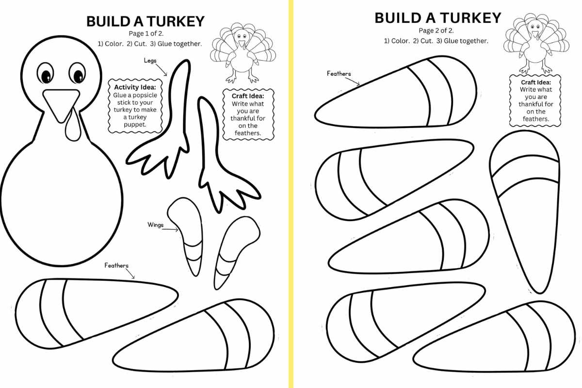 free printable turkey body template