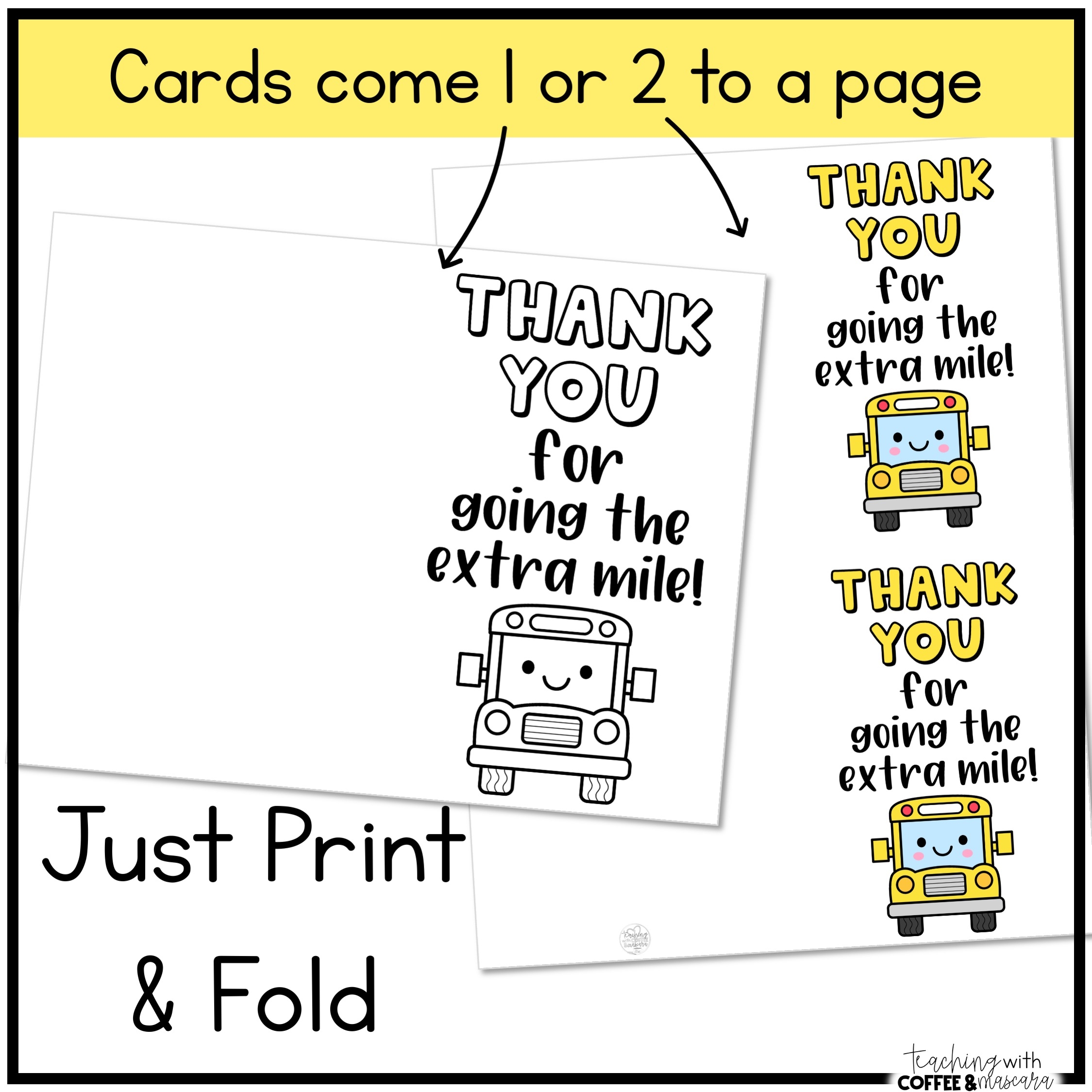 Bus Driver Appreciation Cards Thank You Cards For Bus Drivers