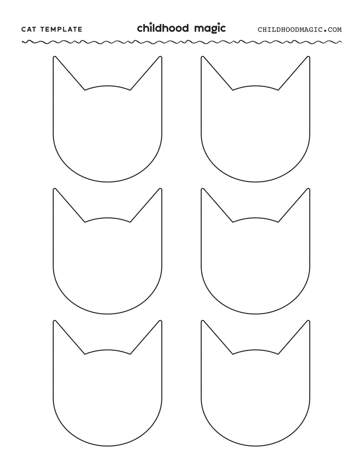 Cat Template Printable Coloring Page