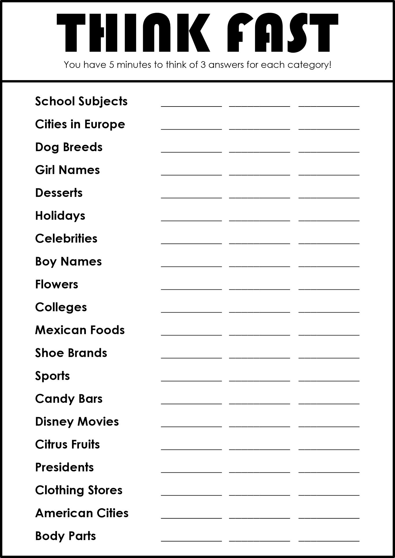 printable fun worksheets for adults