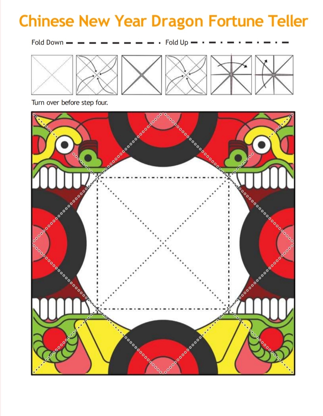 Chinese New Year And Lunar New Year Dragon Fortune Teller Craft Activities Printables For Holidays 13097360