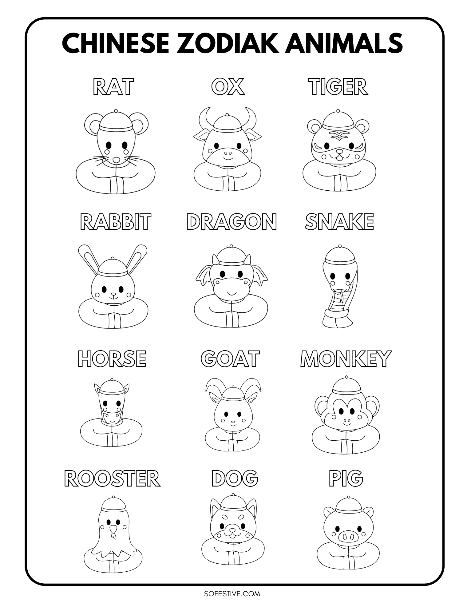 Chinese New Year Animals