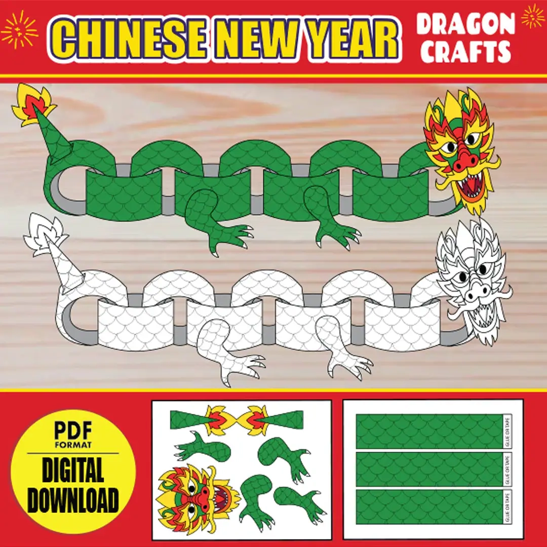 Chinese New Year Paper Dragon Printable