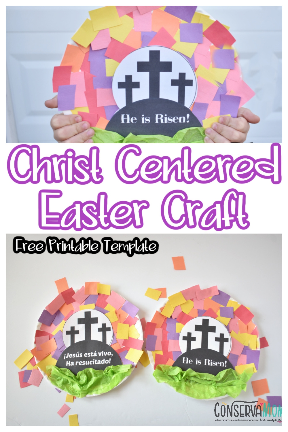 Christ Centered Easter Craft For Kid Spanish English Templates
