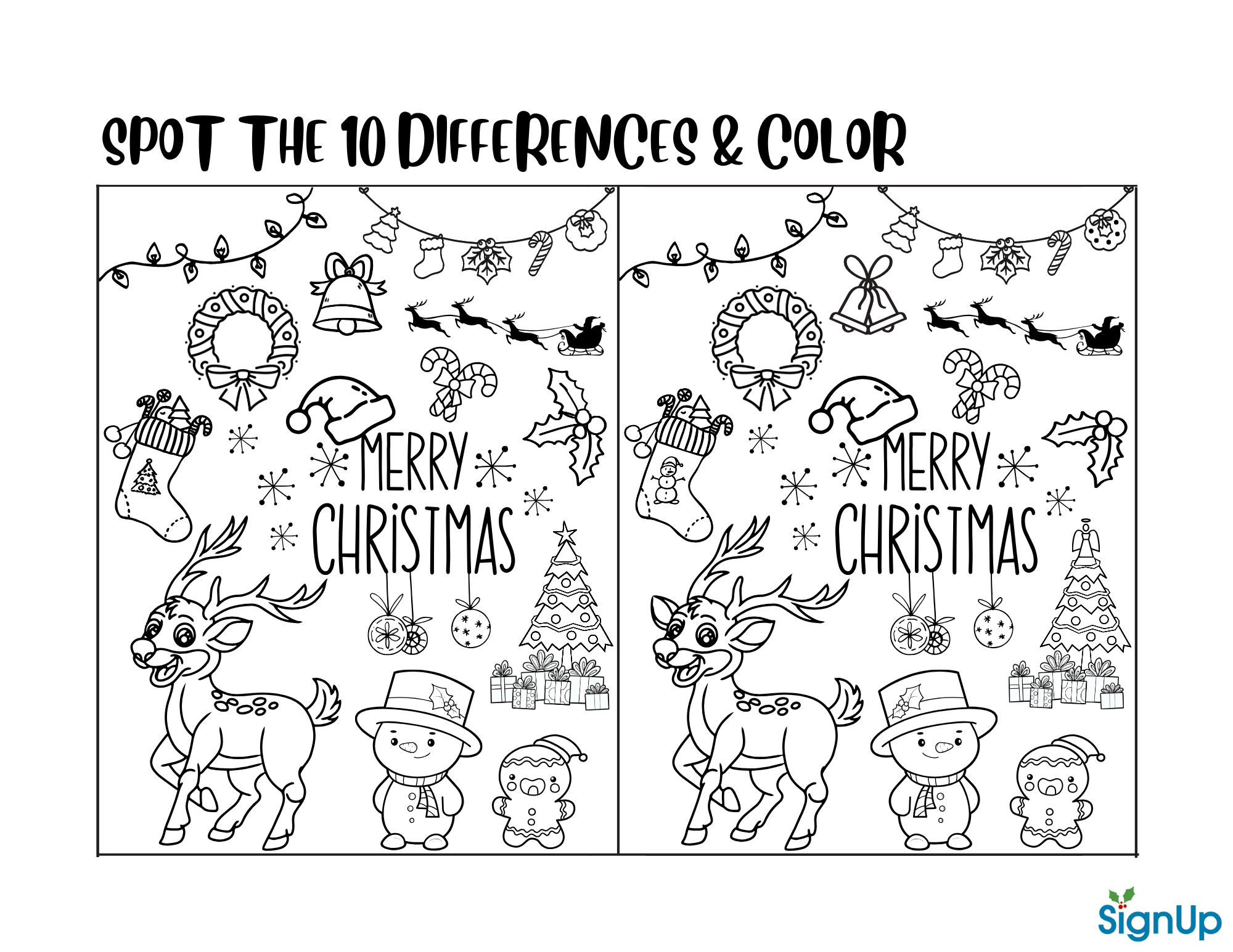 christmas spot the difference pictures printable
