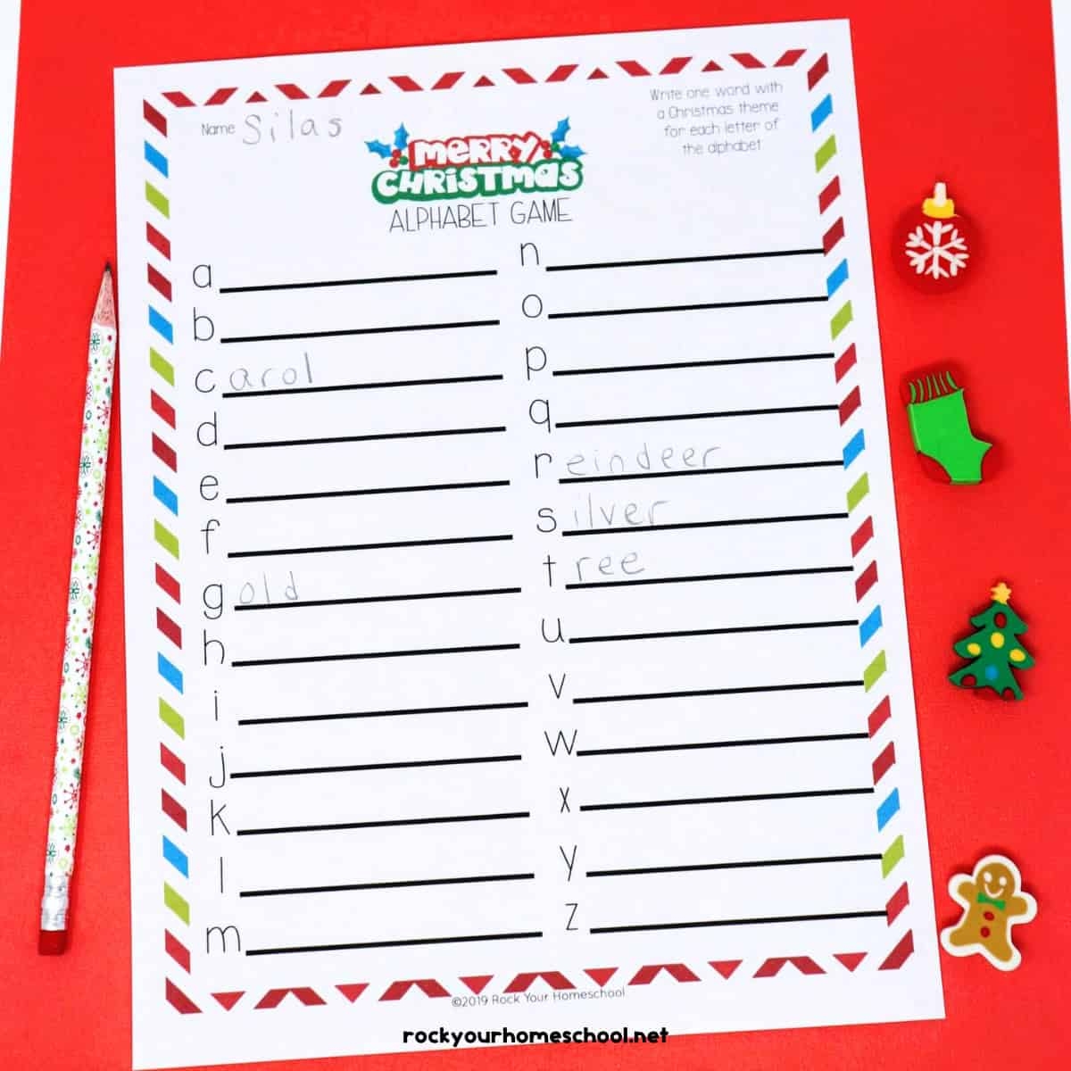 Christmas Alphabet Game Christmas Alphabet Game
