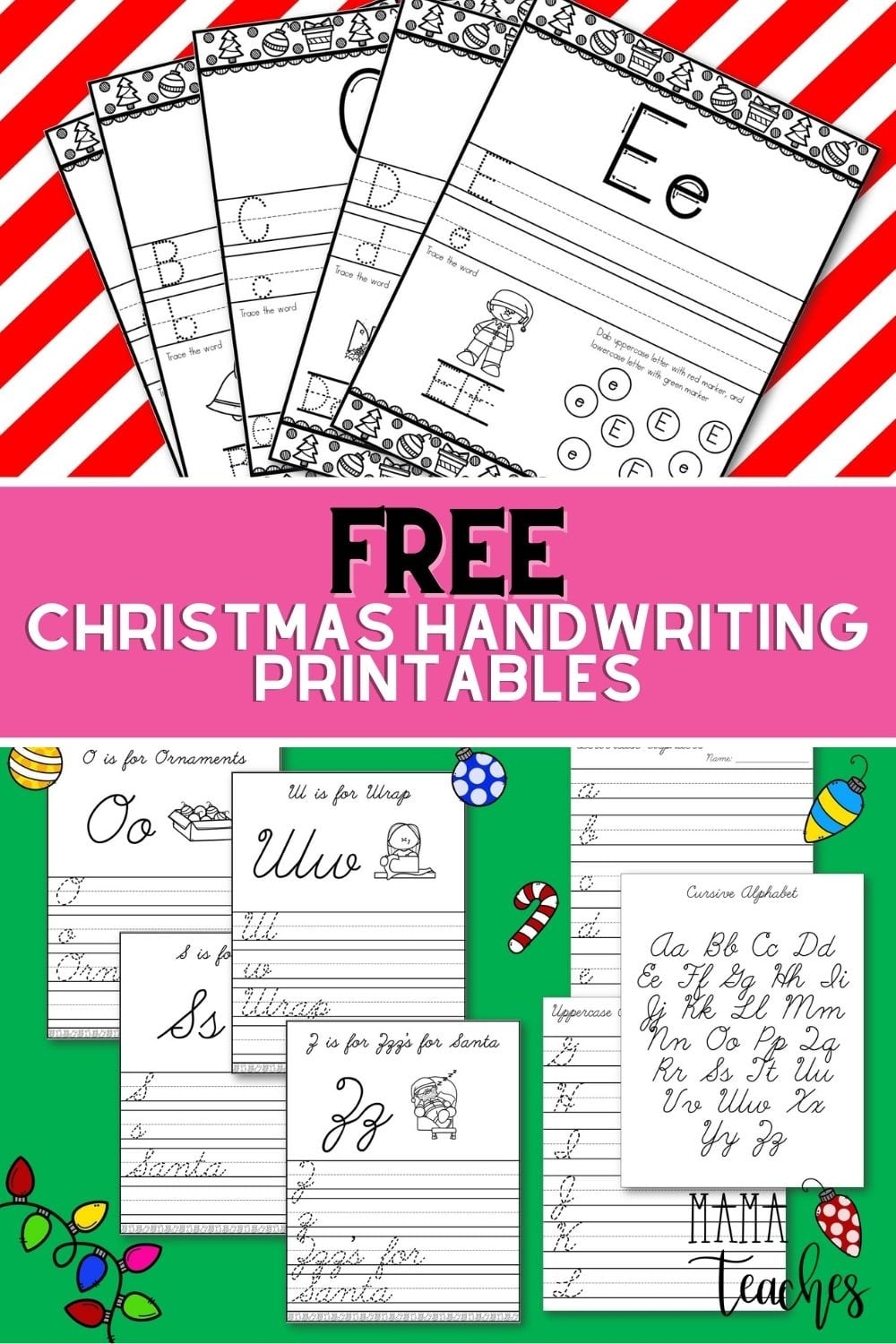 Christmas Alphabet Handwriting Worksheets Christmas Alphabet Handwriting Worksheets