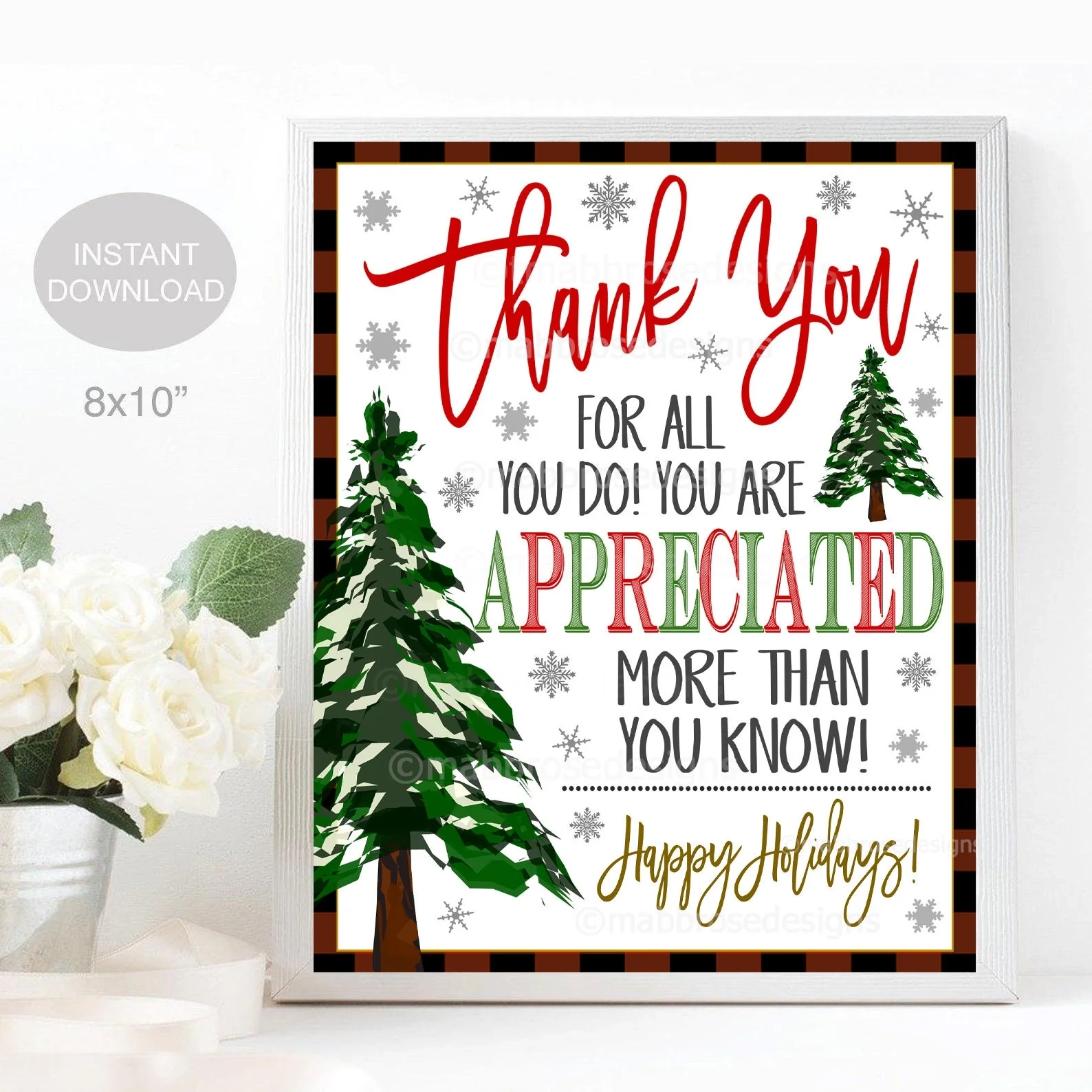 Christmas Appreciation Sign Thank You 92641