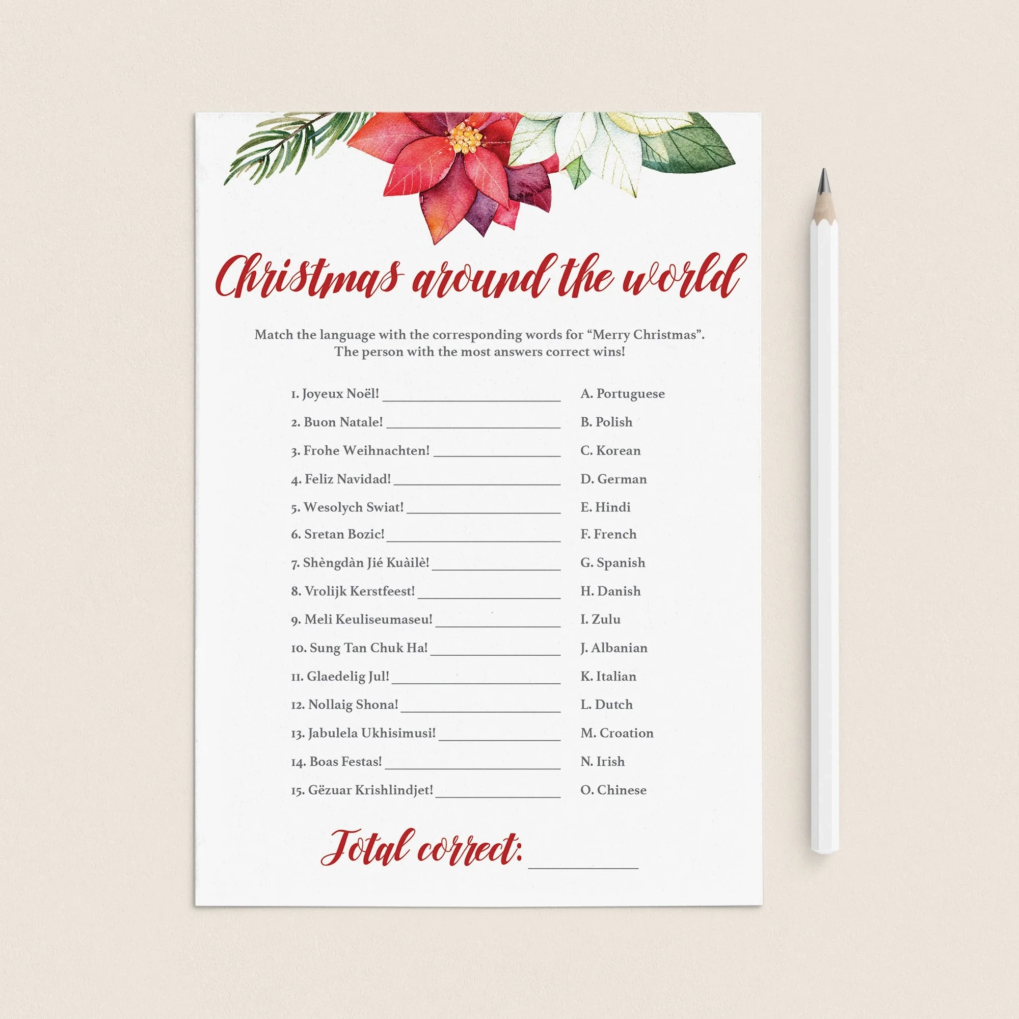 Christmas Around The World Game Printable Christmas Around The World Game Printable