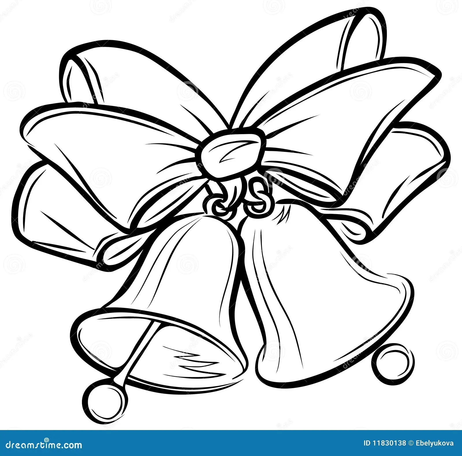 Christmas Bells Outline Elegant