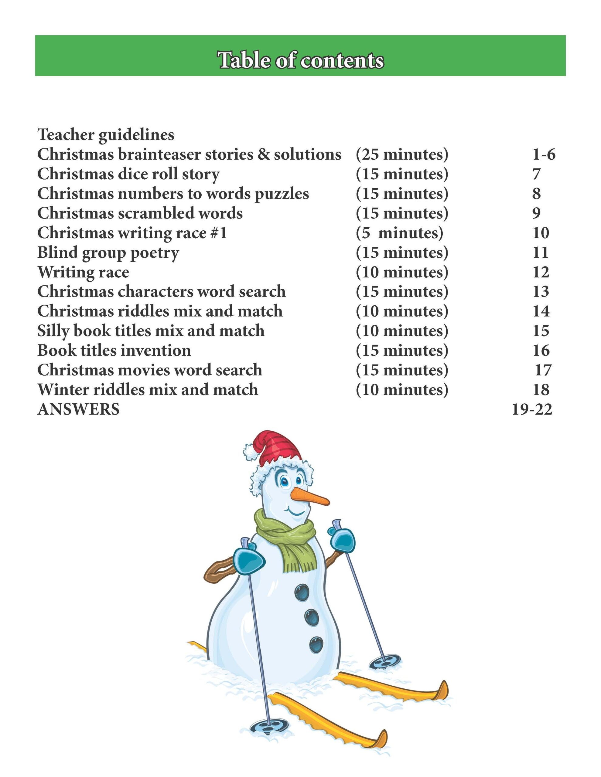 Christmas Brain Teaser Mystery Stories Riddles Puzzles For Middle School