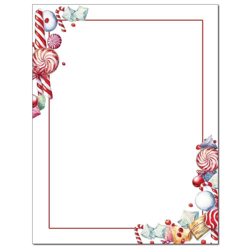 Christmas Candies Letterhead Paper