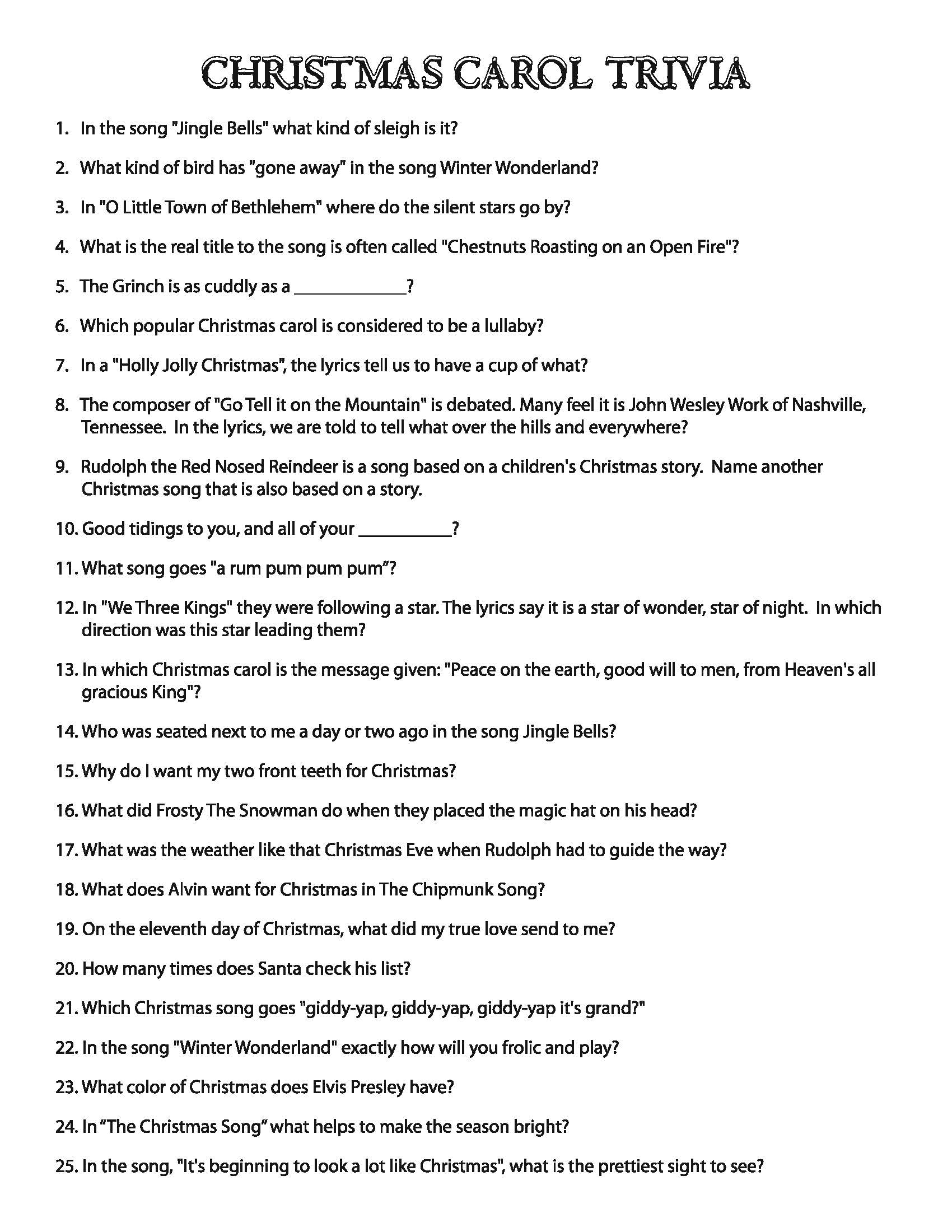 Christmas Carol Puzzles