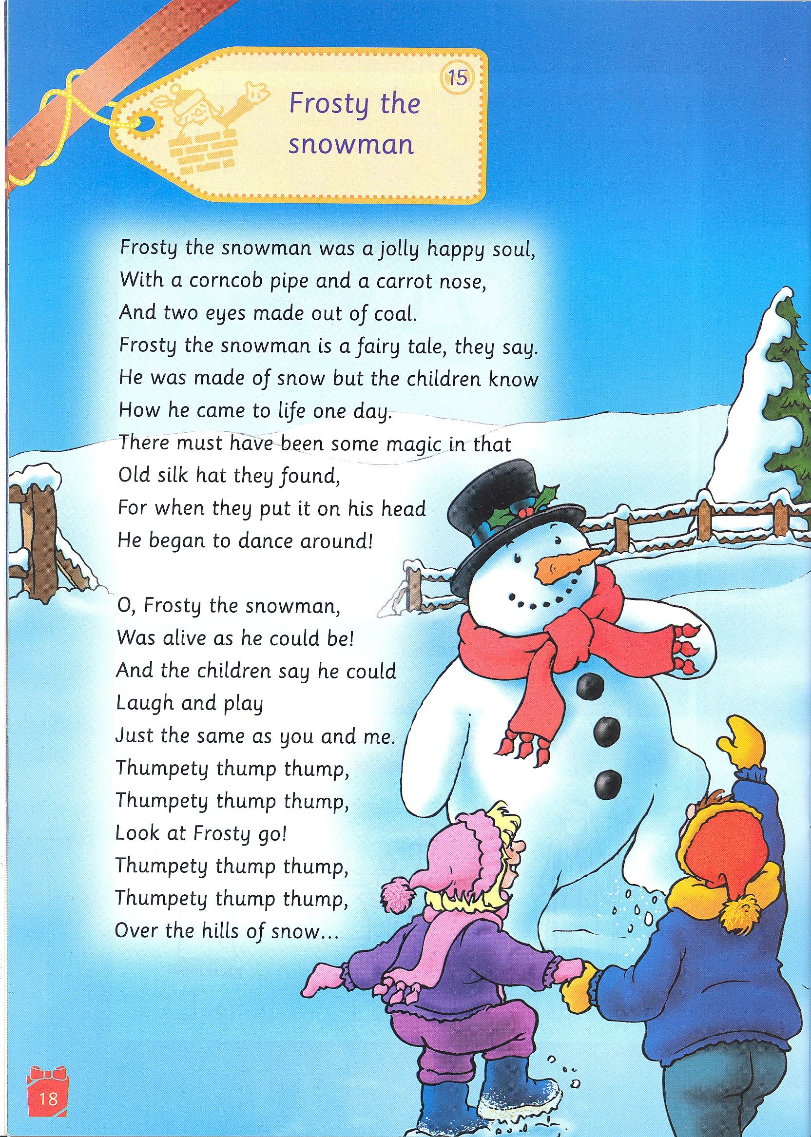 frosty the snowman lyrics printable