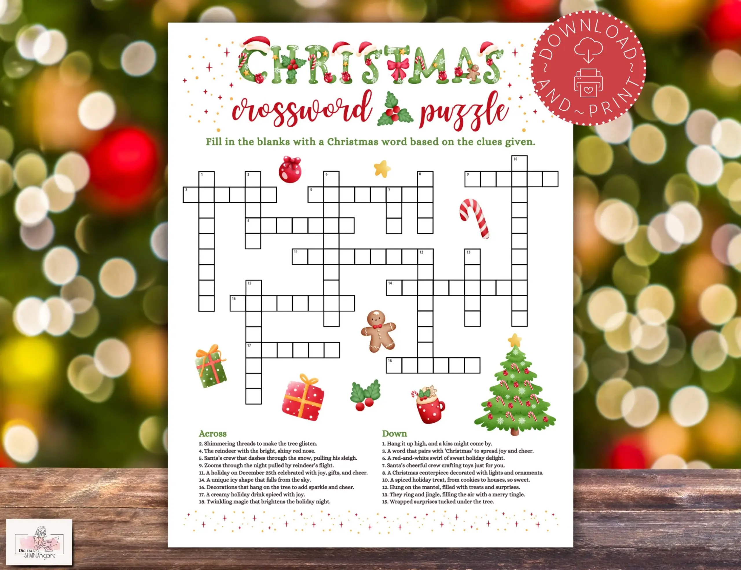 Christmas Crossword Puzzle Game