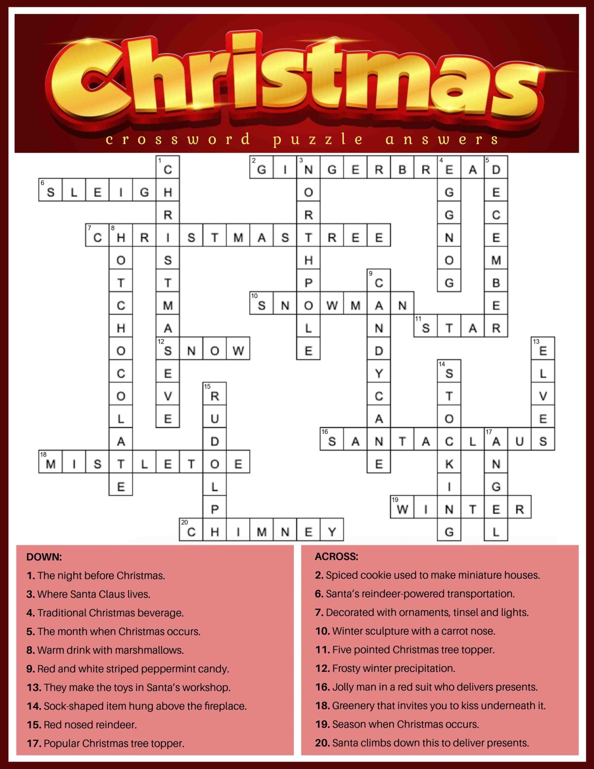 Christmas Crossword Puzzle