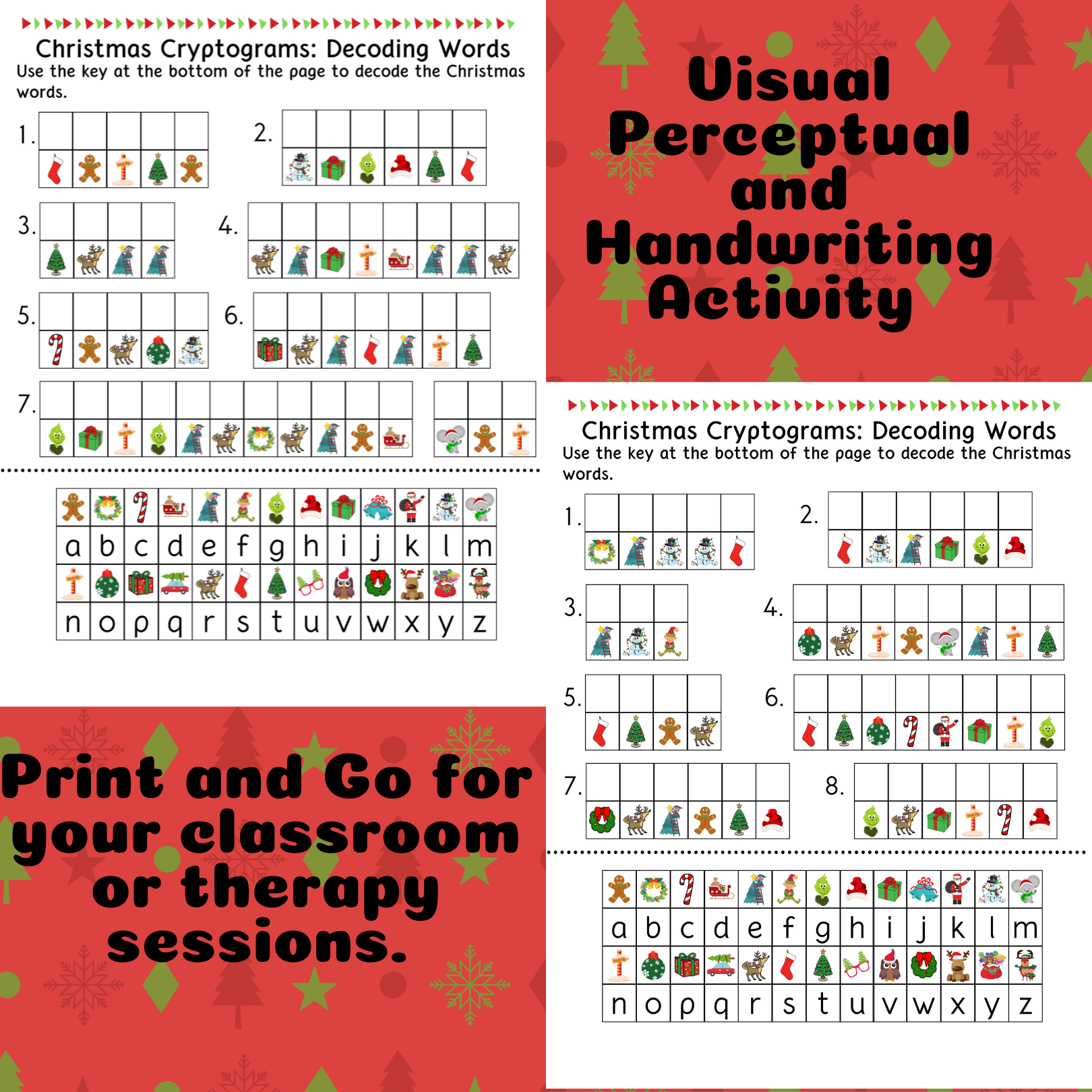 Christmas Cryptogram And Decoding Worksheets
