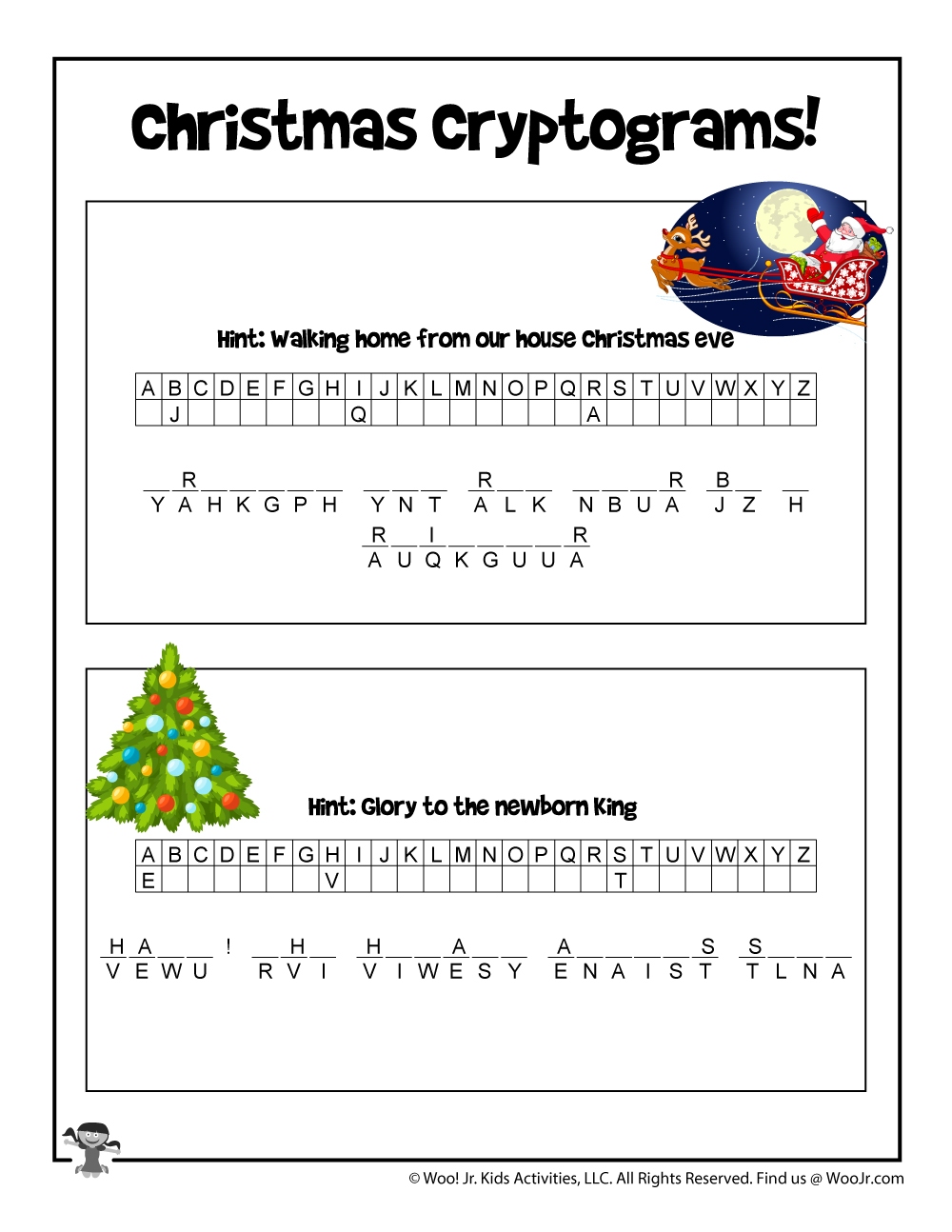 Christmas Cryptogram Puzzles