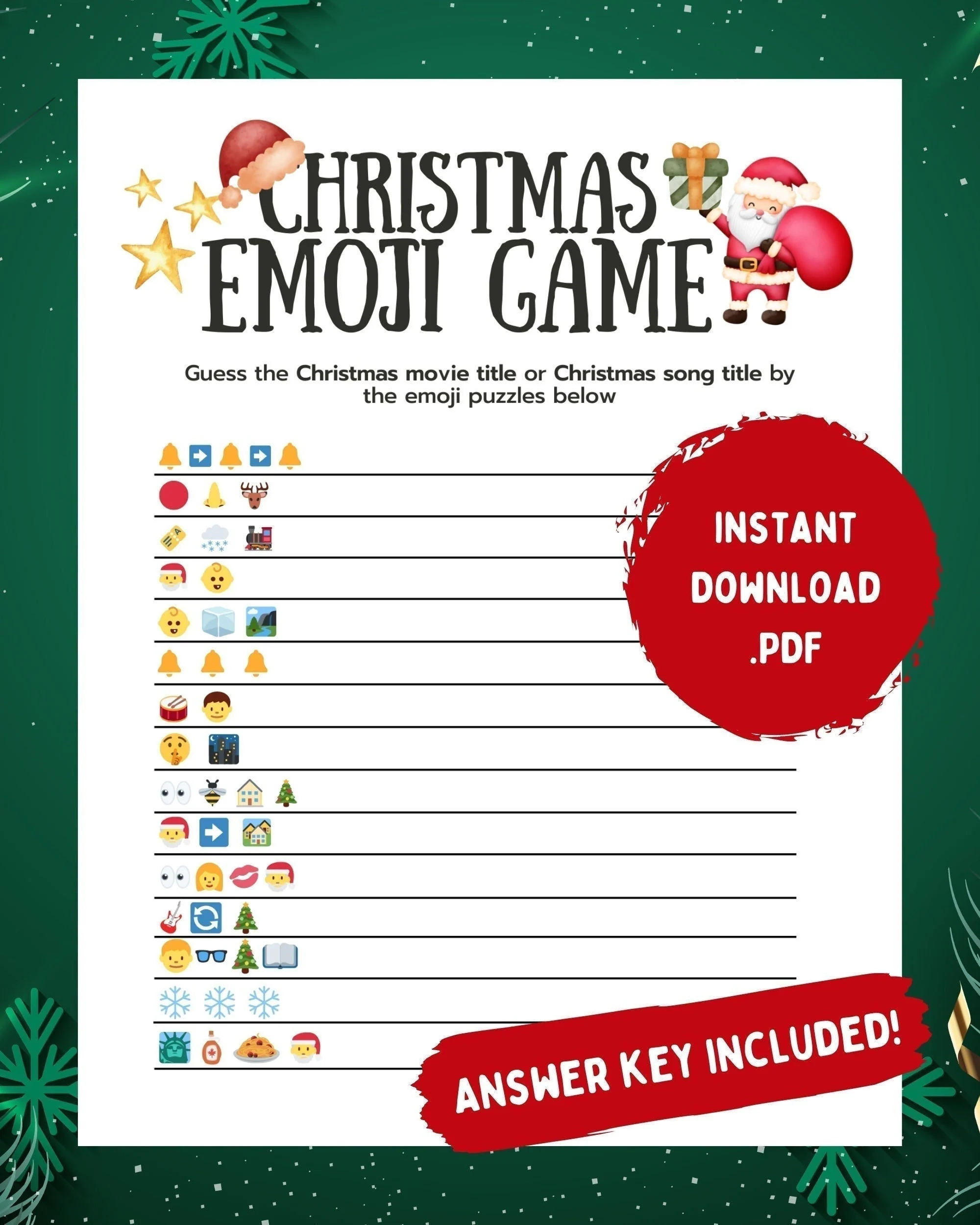 Christmas Emoji Game Printable Xmas Christmas Emoji Game Printable Xmas
