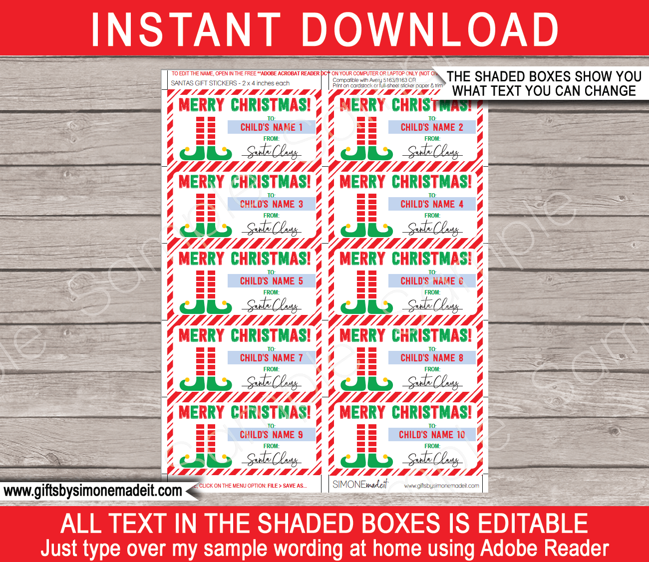 Christmas Gift Tags Template