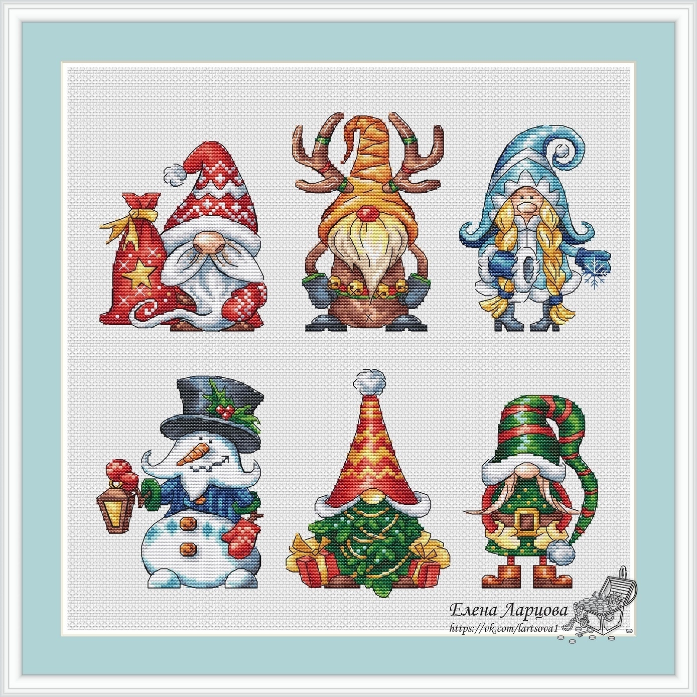 Christmas Gnomes Cross Stitch Pattern