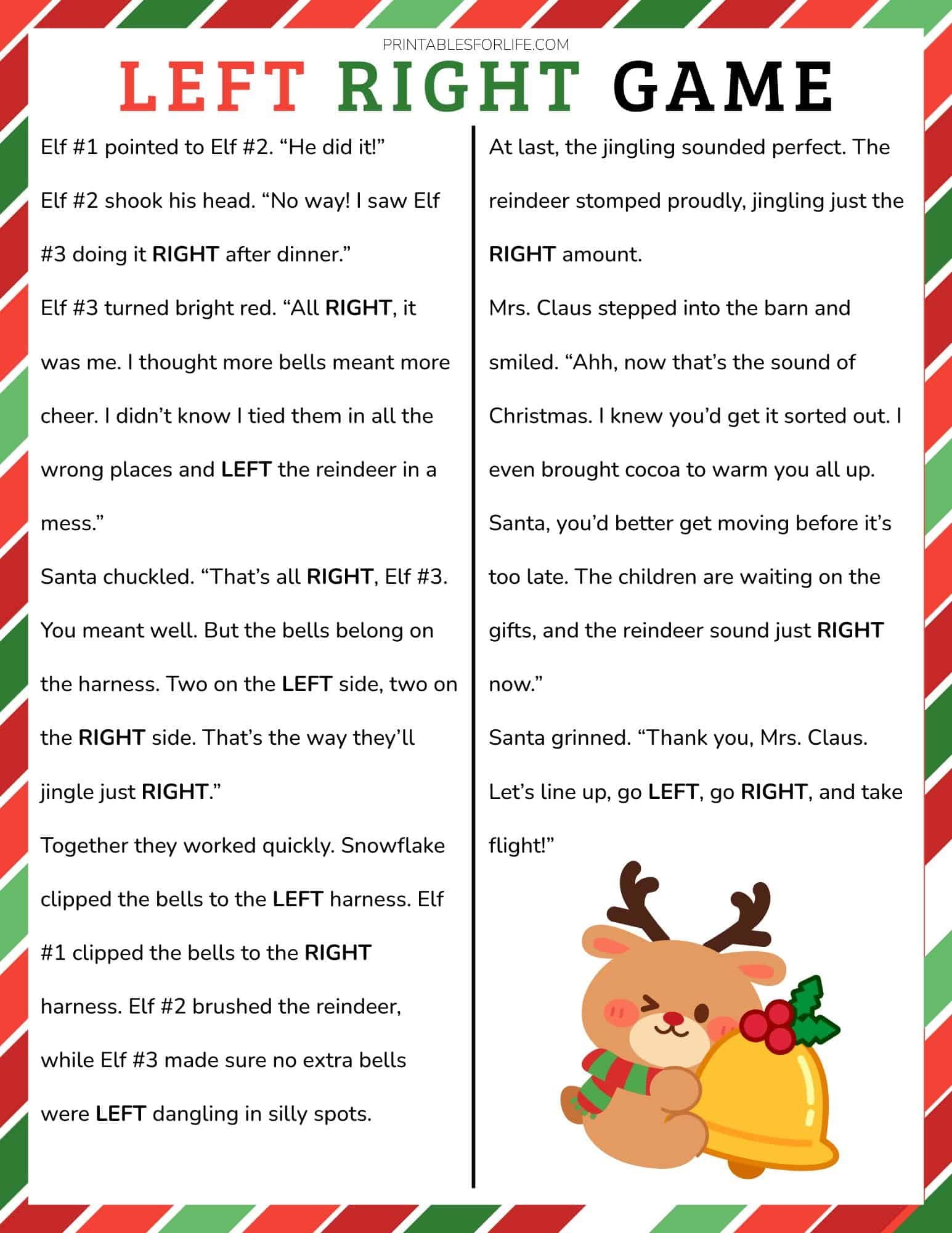 free printable funny left right game stories