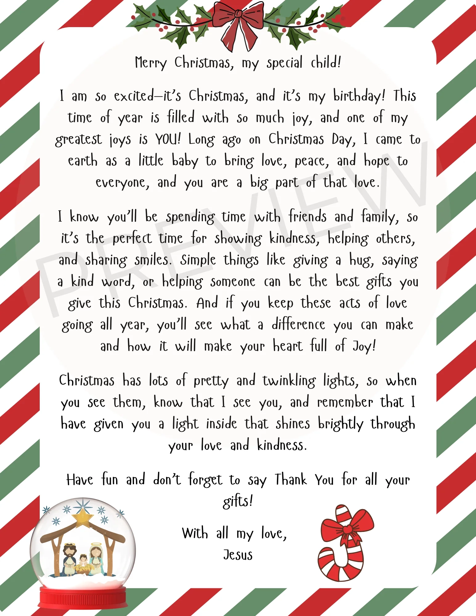 Christmas Letter From Jesus