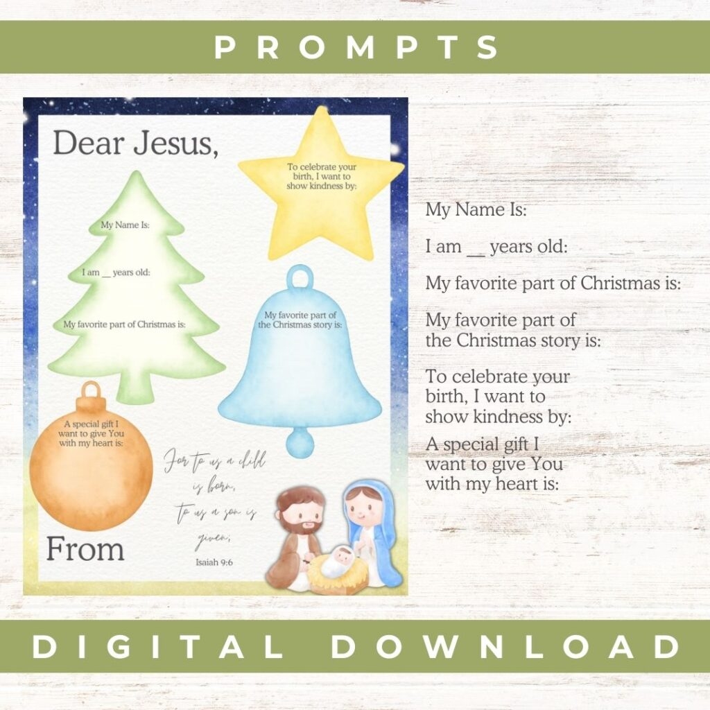 Christmas Letter To Jesus Printable For Kids