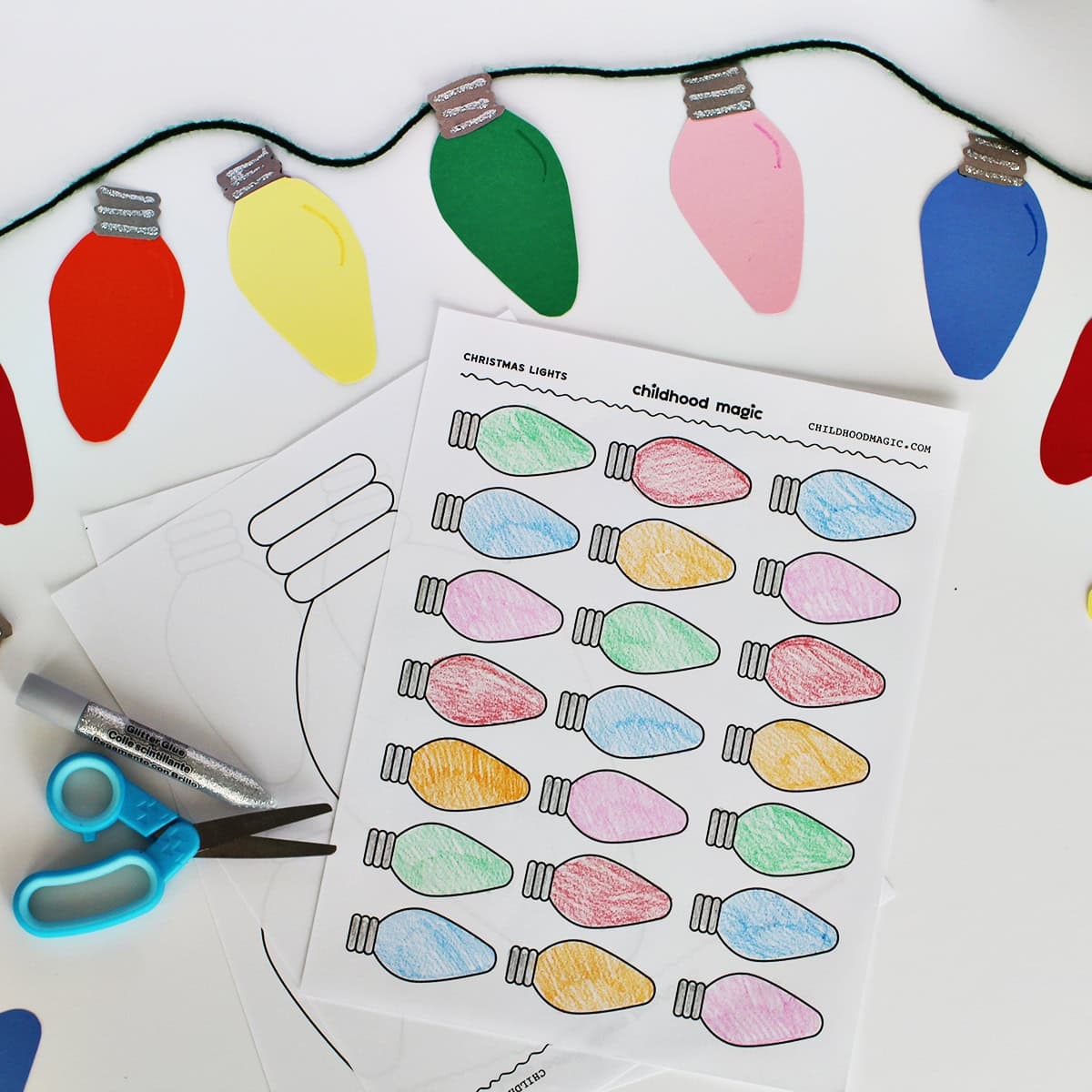 christmas light outline printable christmas light outline printable