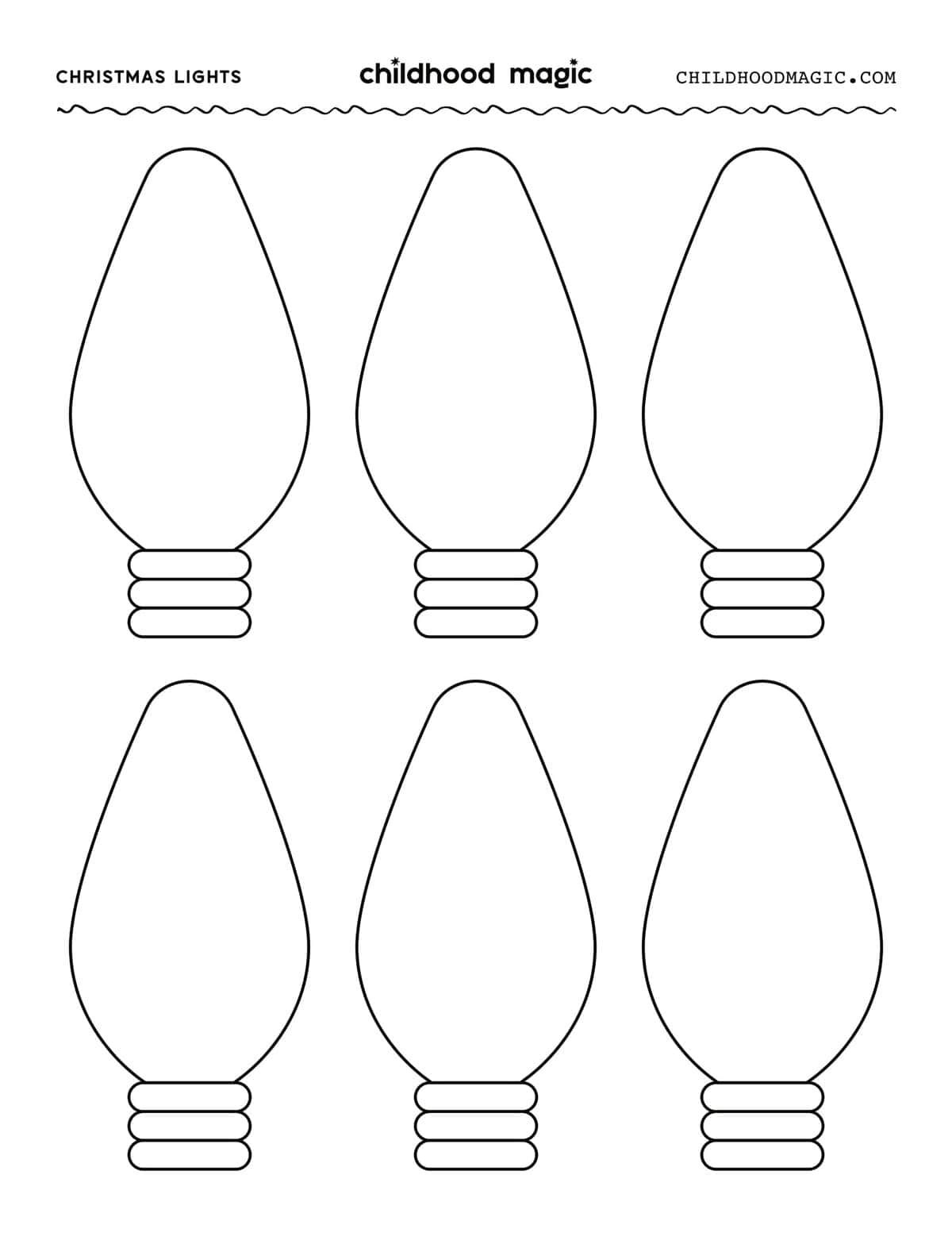 Christmas Light Template Free Printable Outline