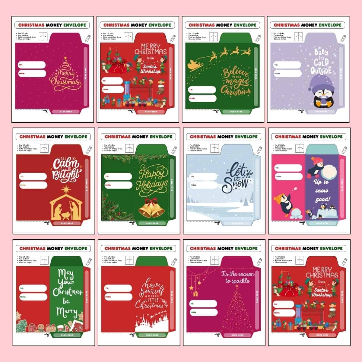 Christmas Money Envelope Template