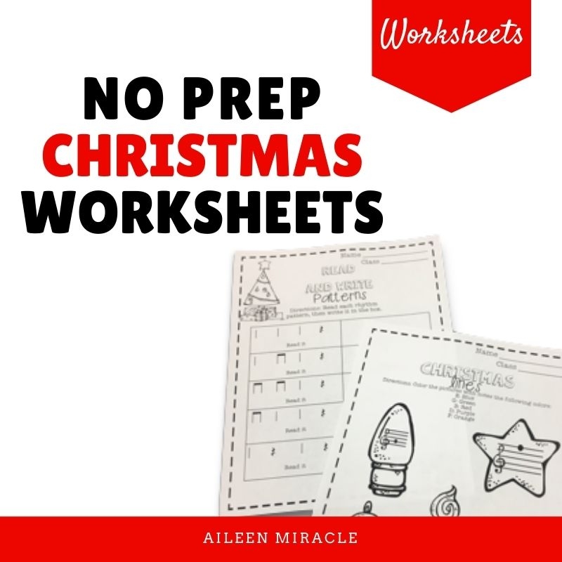 Christmas Music No Prep Worksheets Christmas Music No Prep Worksheets