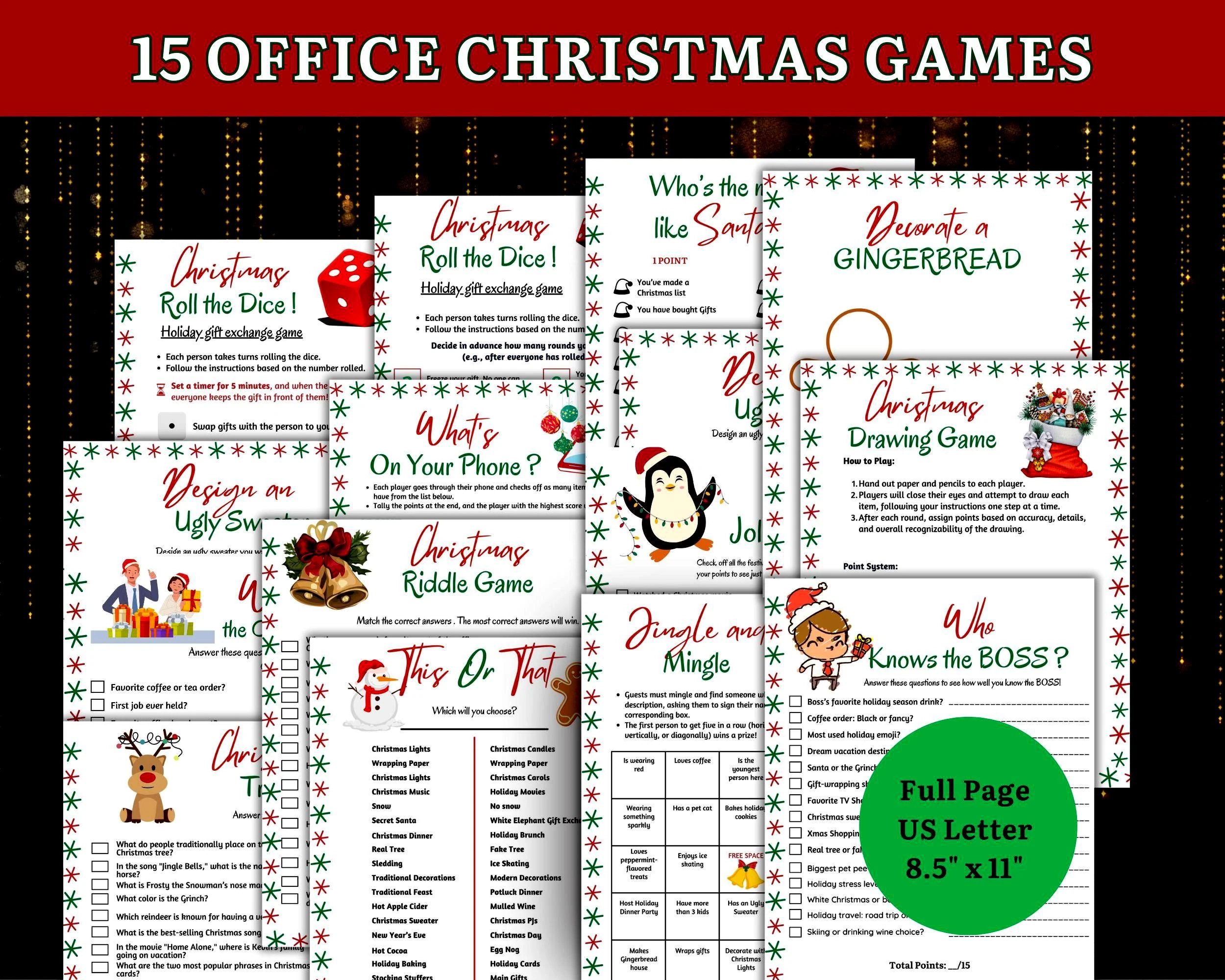 Christmas Office Party Games Printable