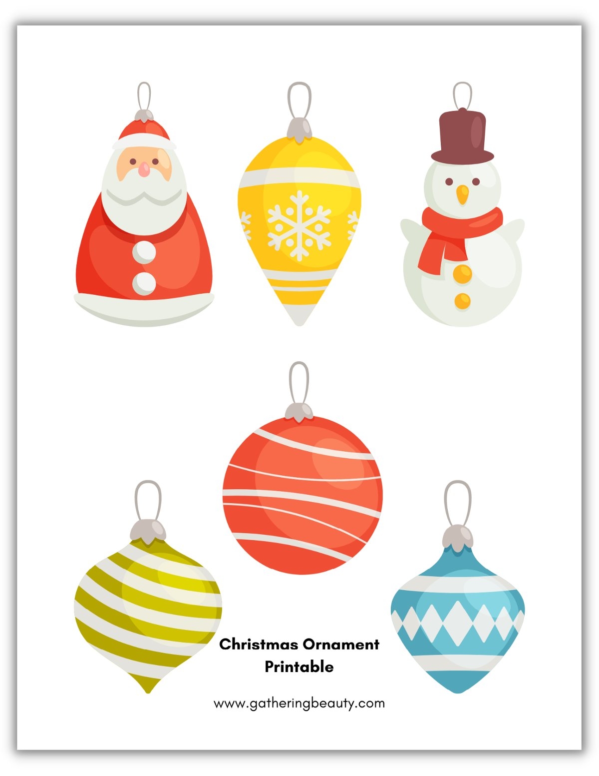 Christmas Ornaments Printable