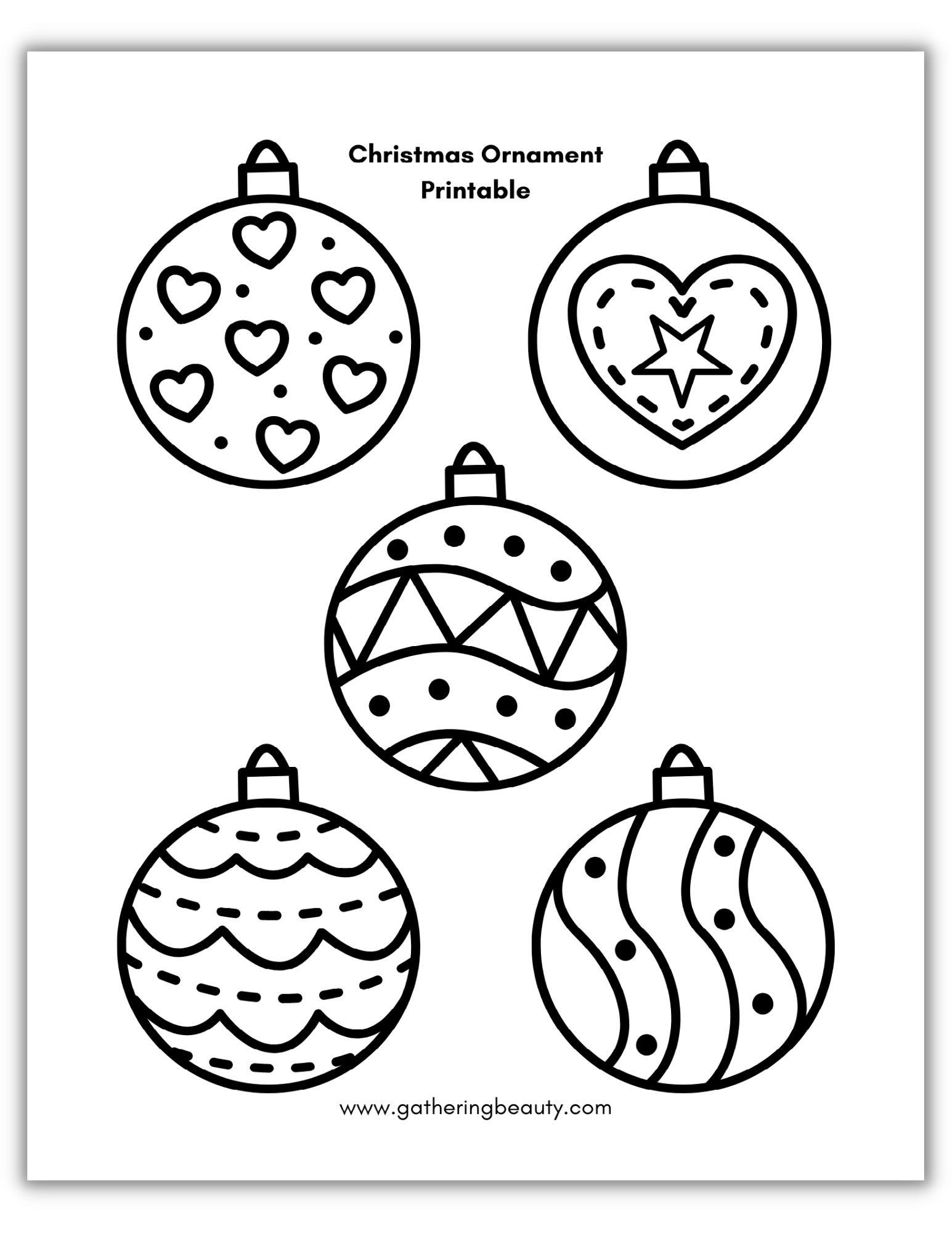 Christmas Ornaments Printable