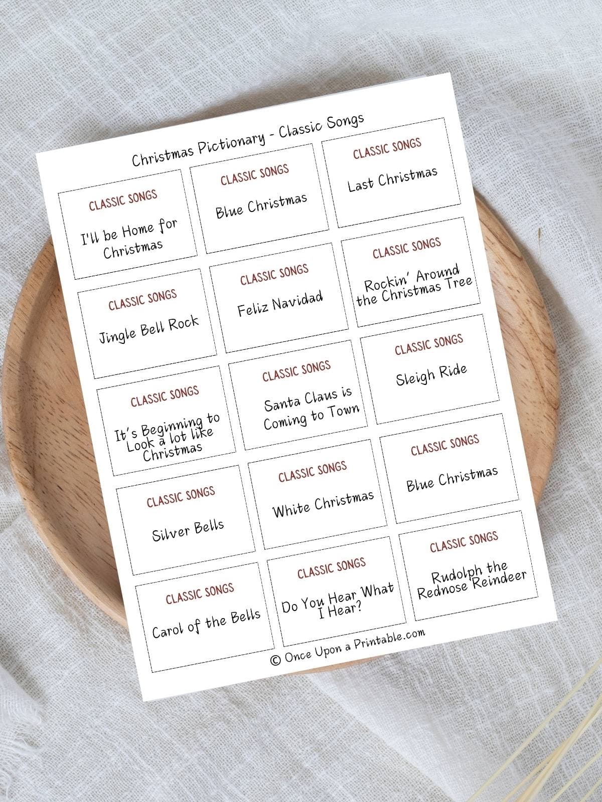 Christmas Pictionary Themed Word Lists Christmas Pictionary Themed Word Lists