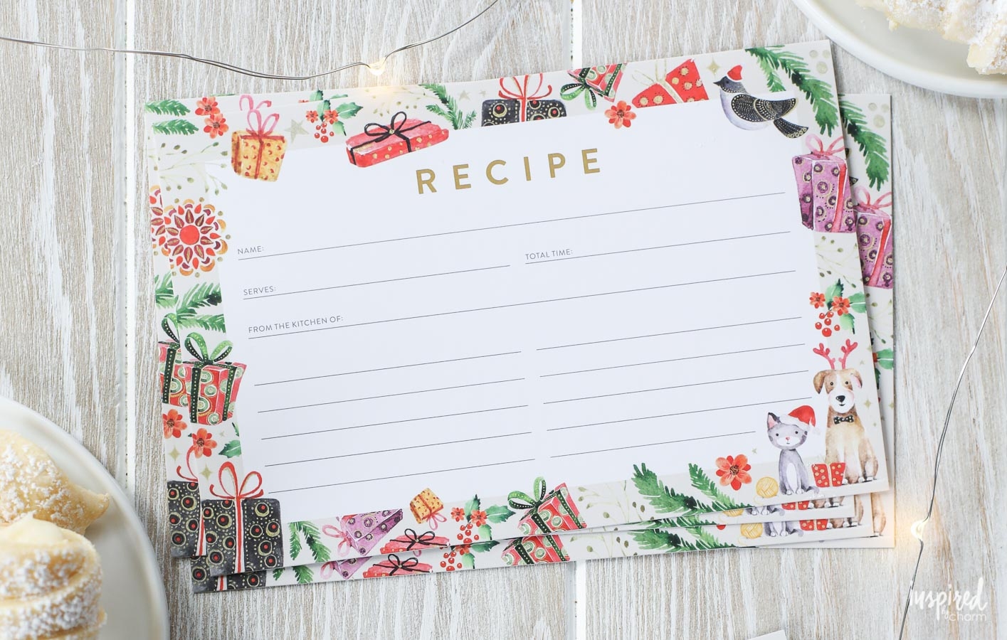 Christmas Recipe Card Printable Christmas Recipe Card Printable