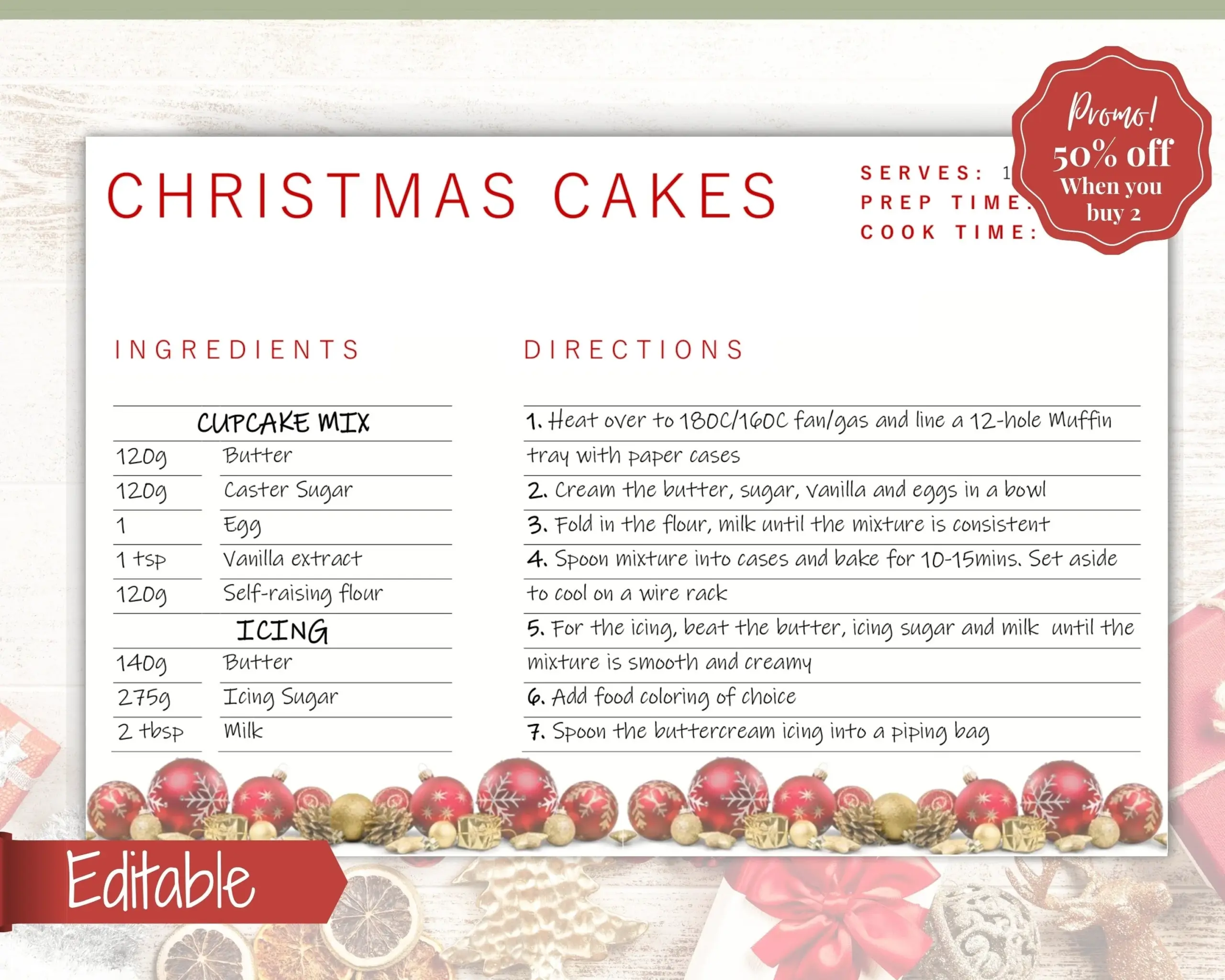 Christmas Recipe Card Template Red Christmas Recipe Card Template Red