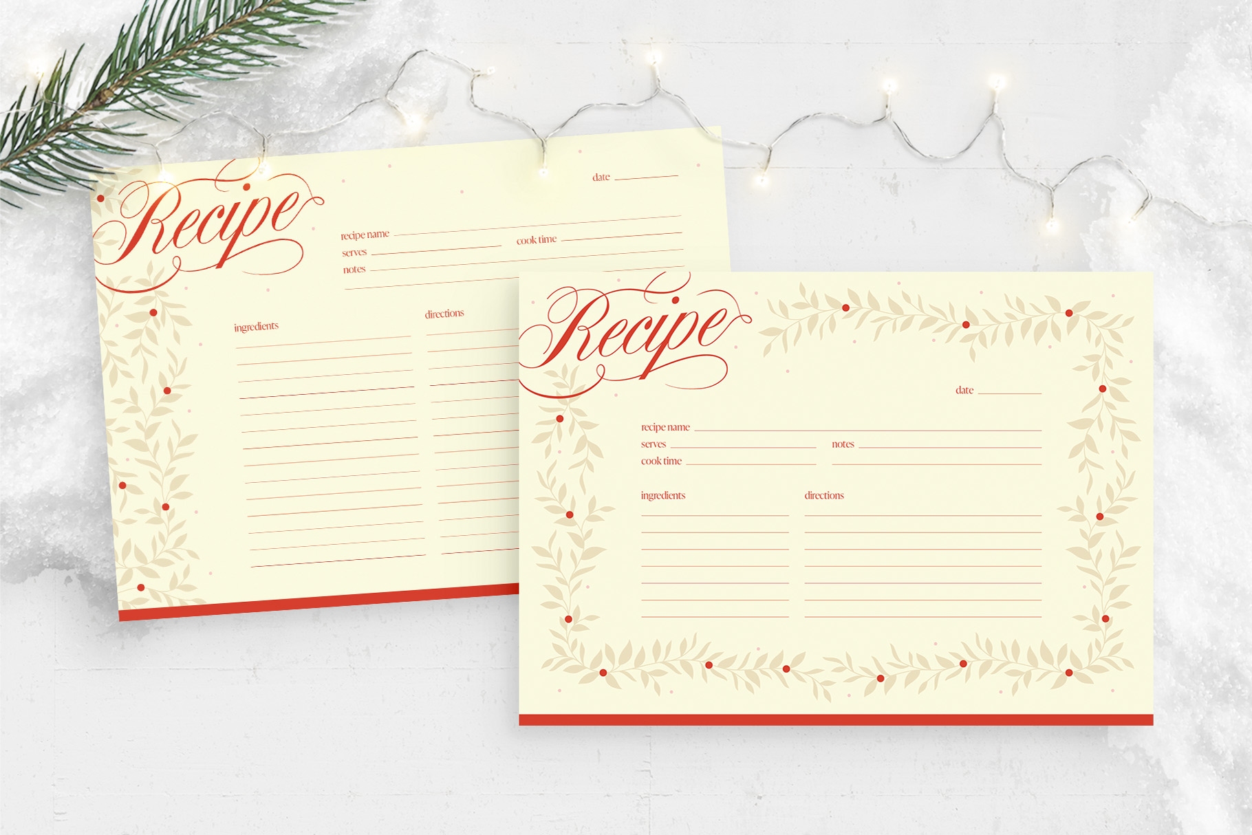 Christmas Recipe Card Template Christmas Recipe Card Template