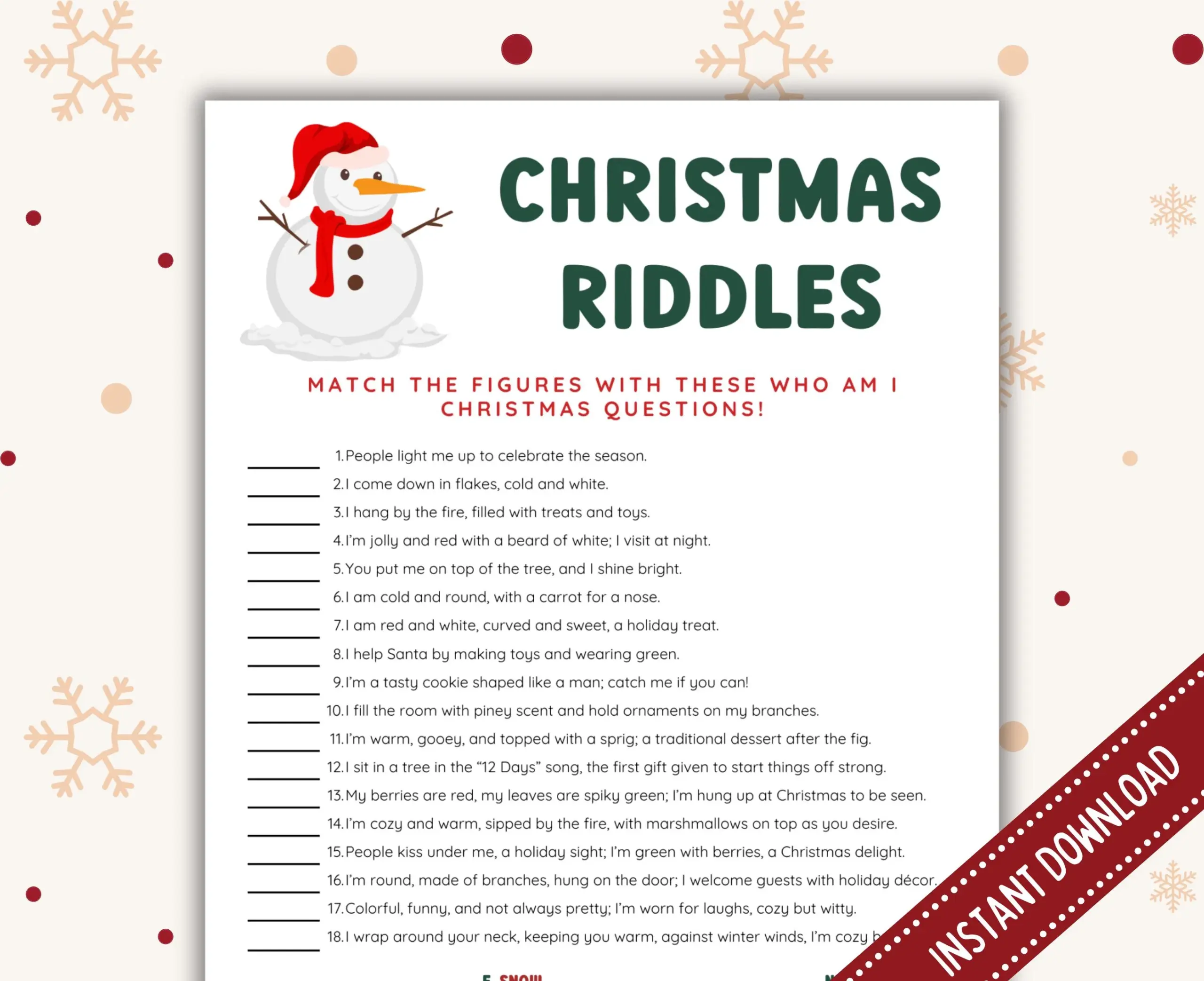 christmas who am i printable