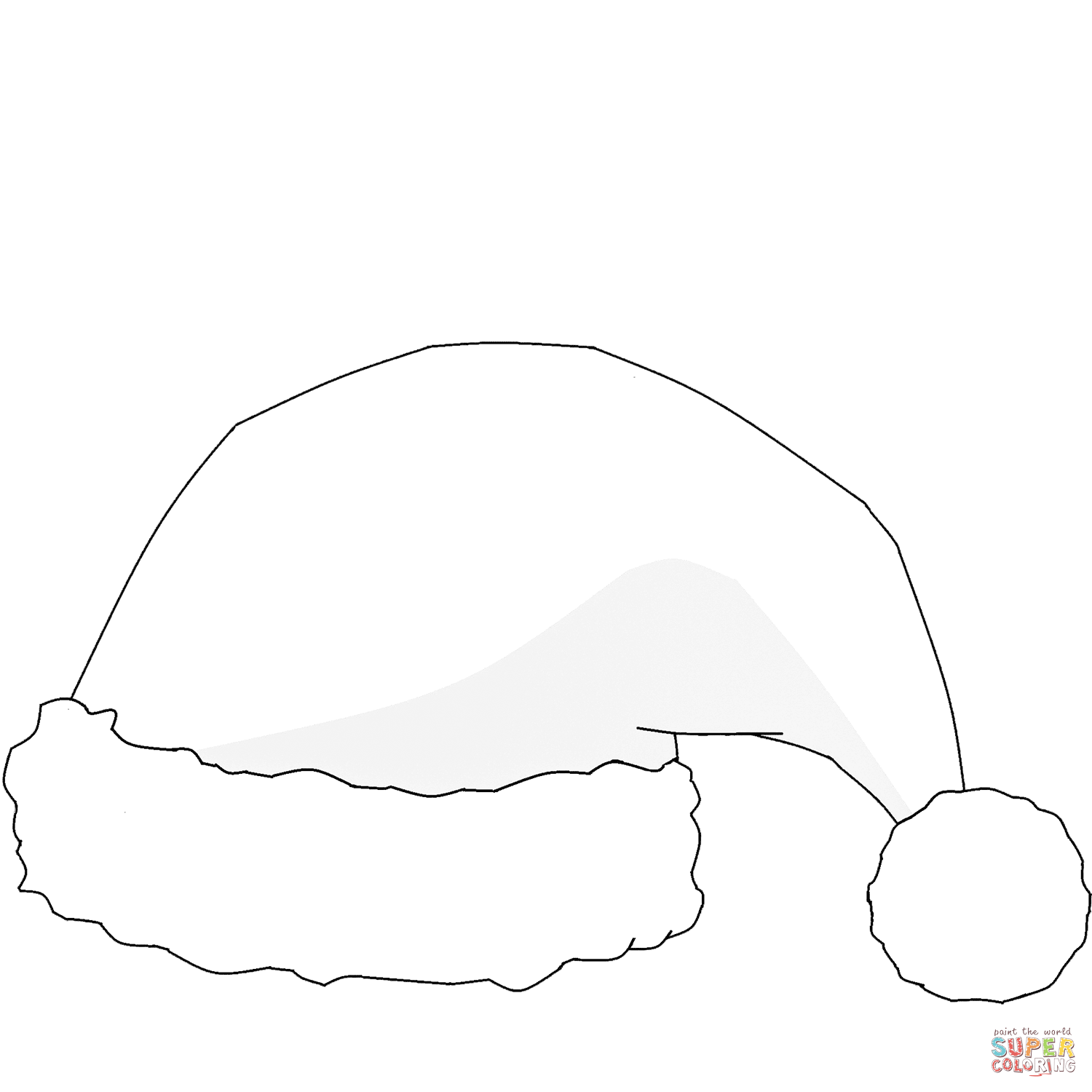 free printable santa hat coloring page