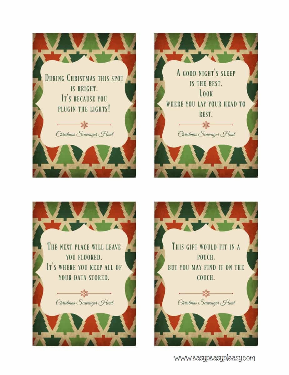 Christmas Scavenger Hunt With Free Printable Clues