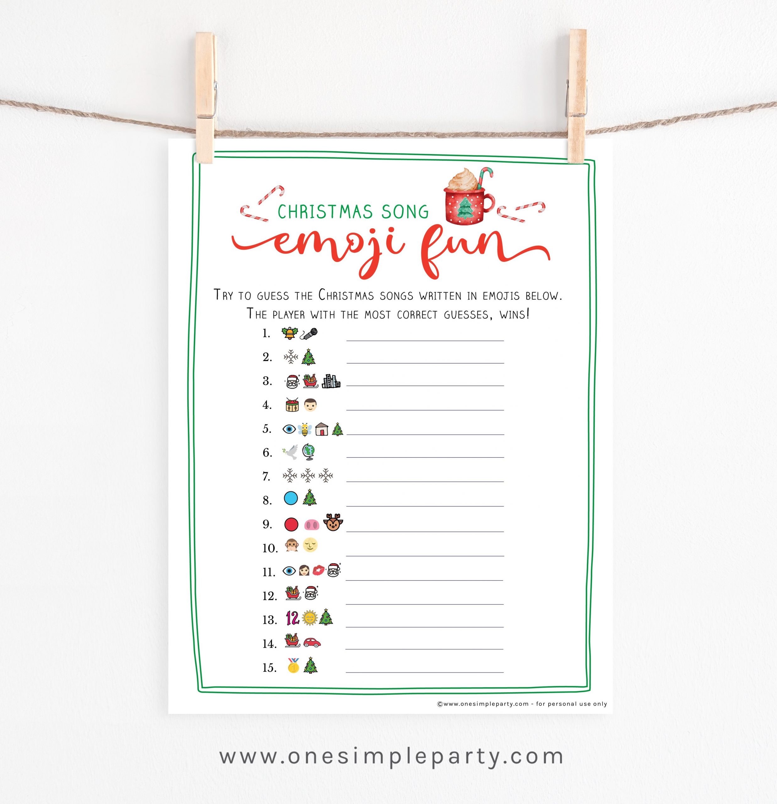 Christmas Song Emoji Game