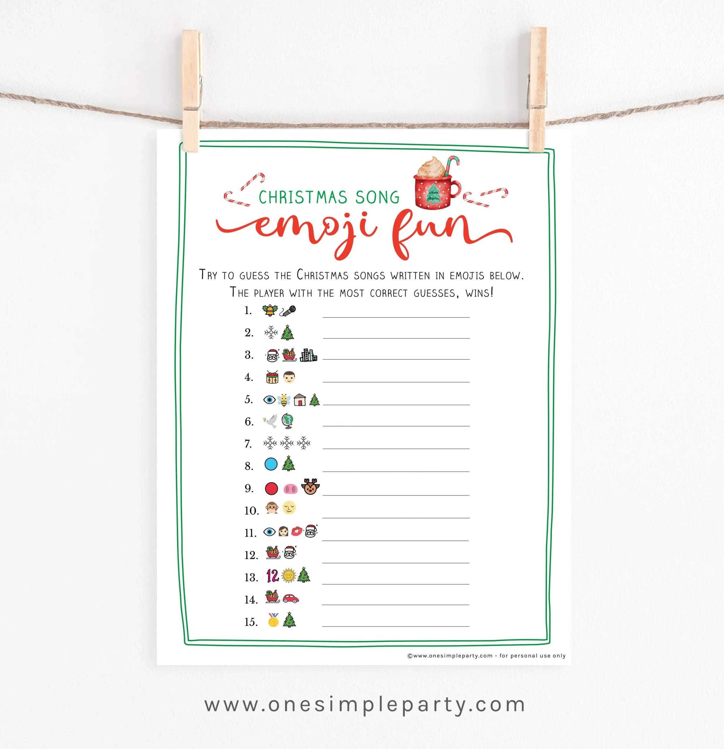 Christmas Song Emoji Game
