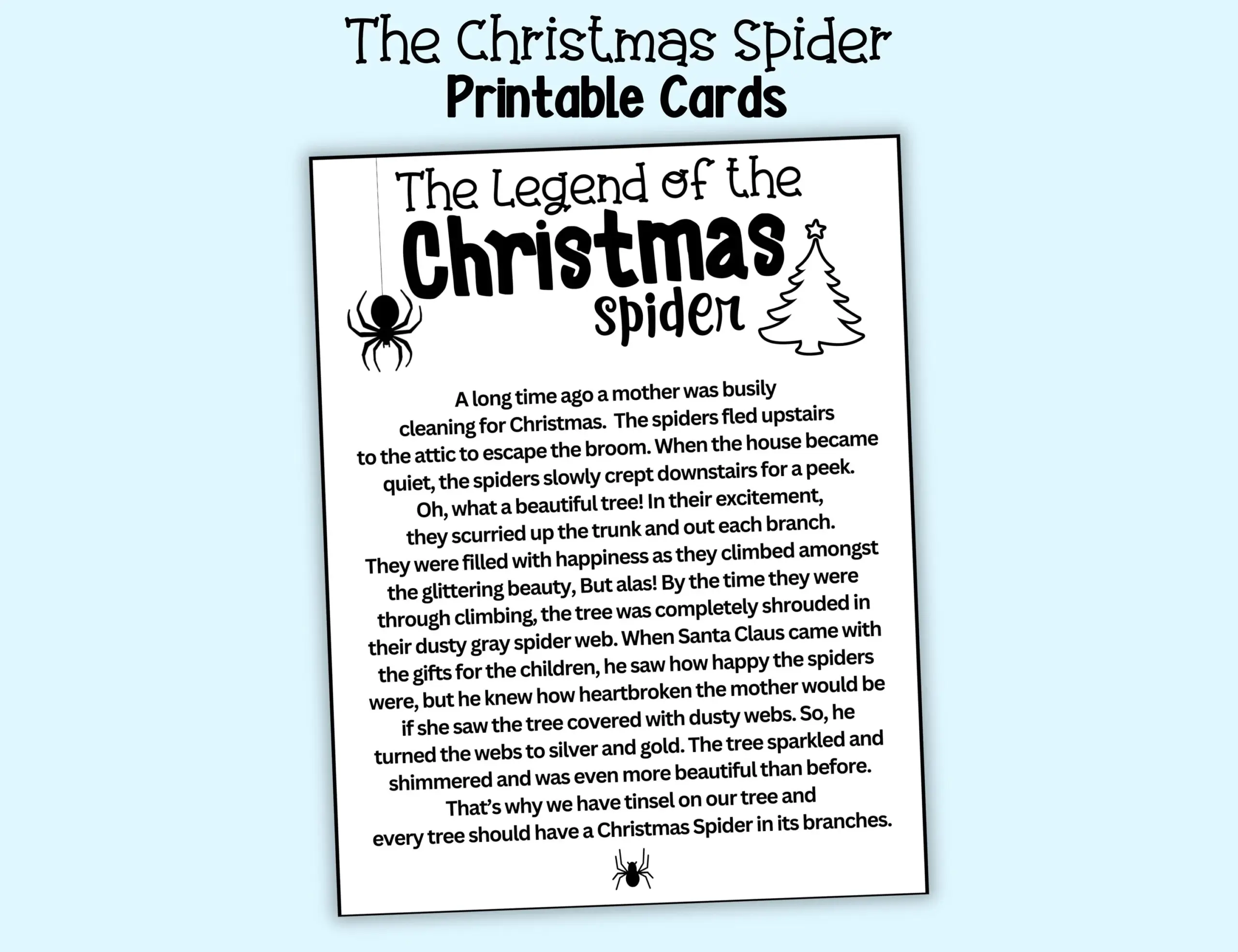 Christmas Spider Cards The Legend Of The