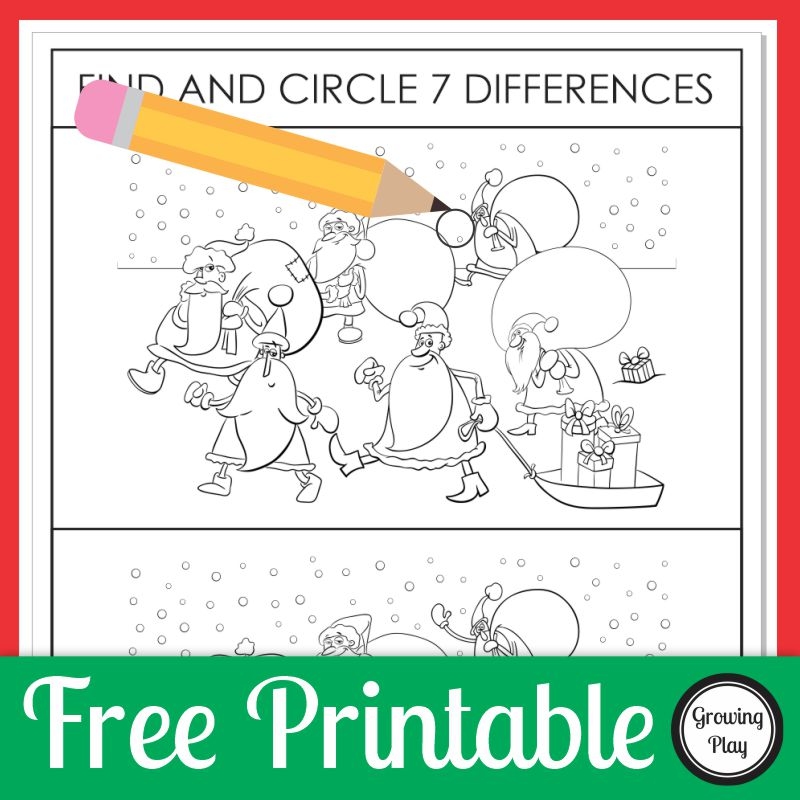 Christmas Spot The Difference Free Puzzle