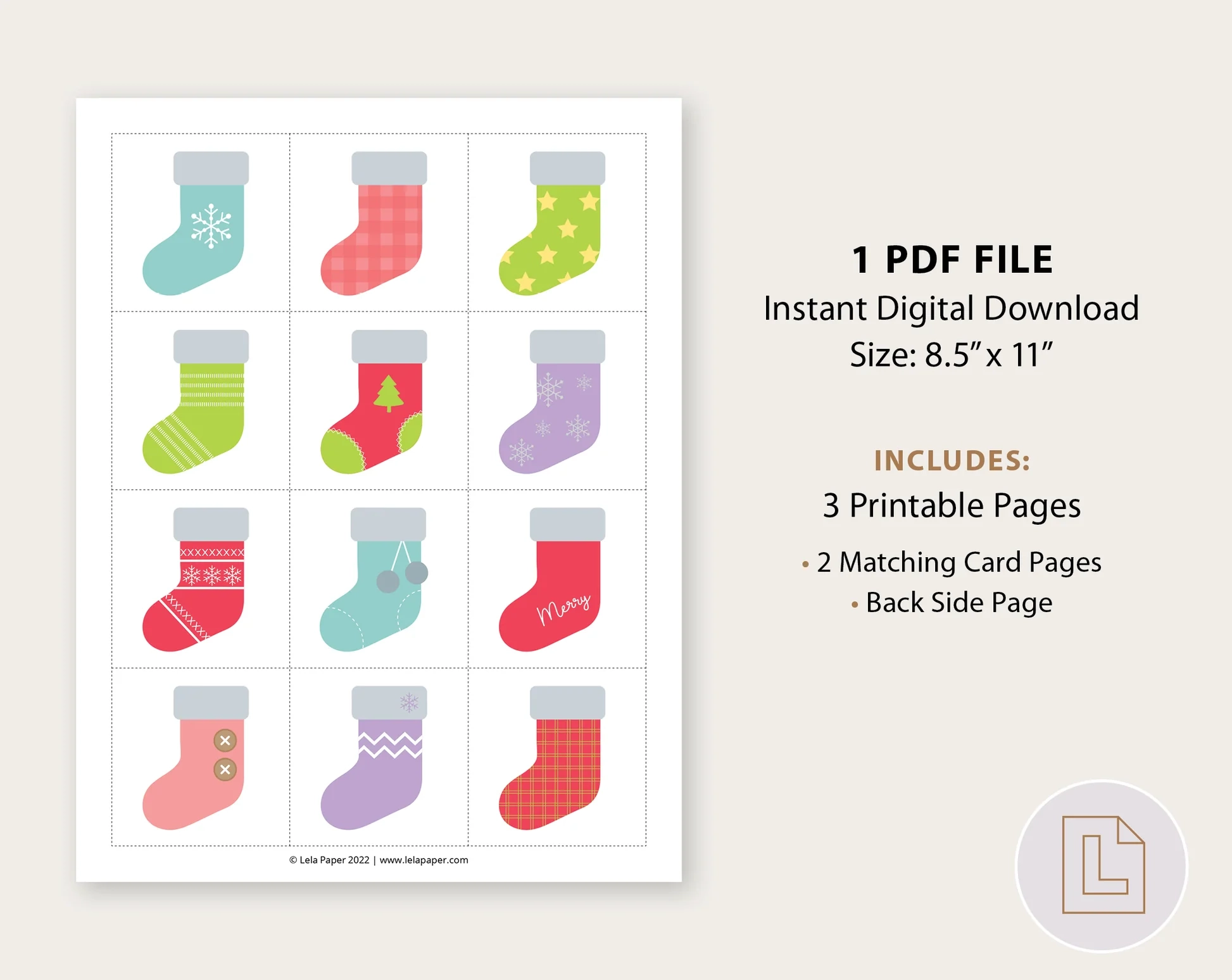 christmas sock game printable