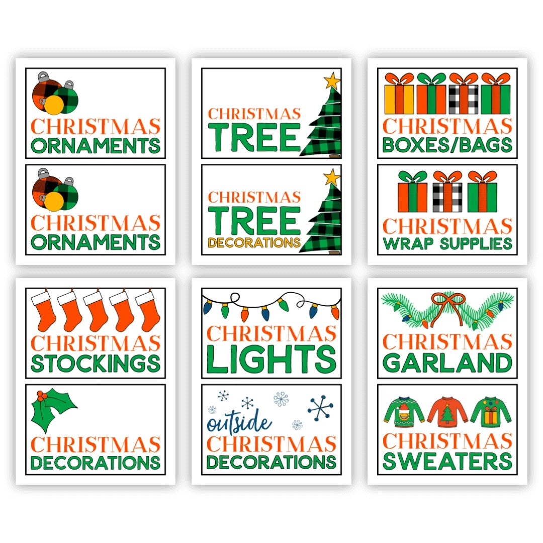 Christmas Storage Box Labels