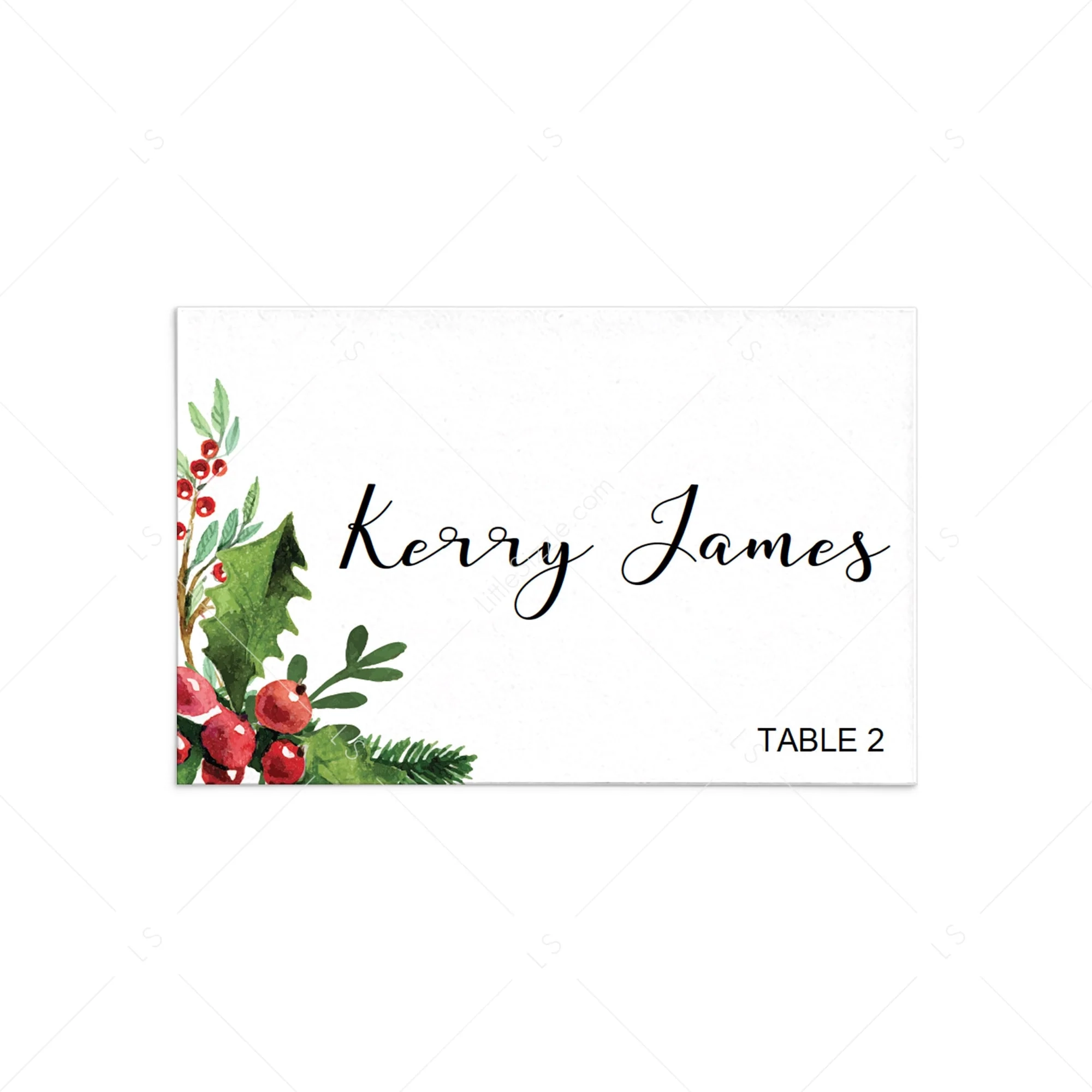christmas table name card free printable