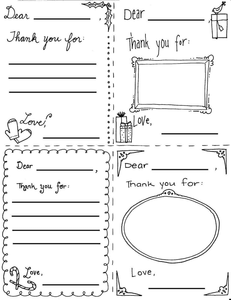 christmas thank you printable card